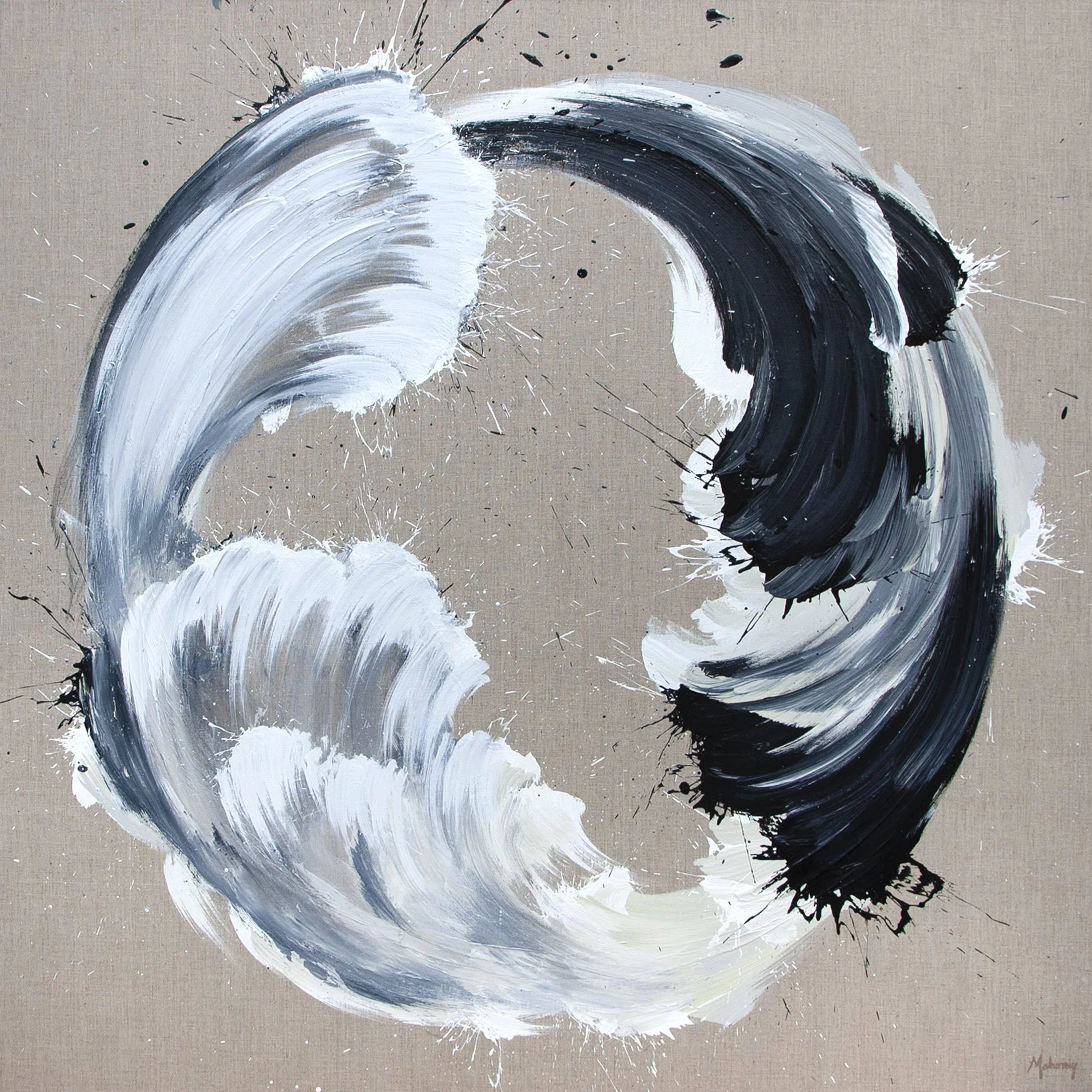 Vortices/Vital | 48"x48" | acrylic on raw linen