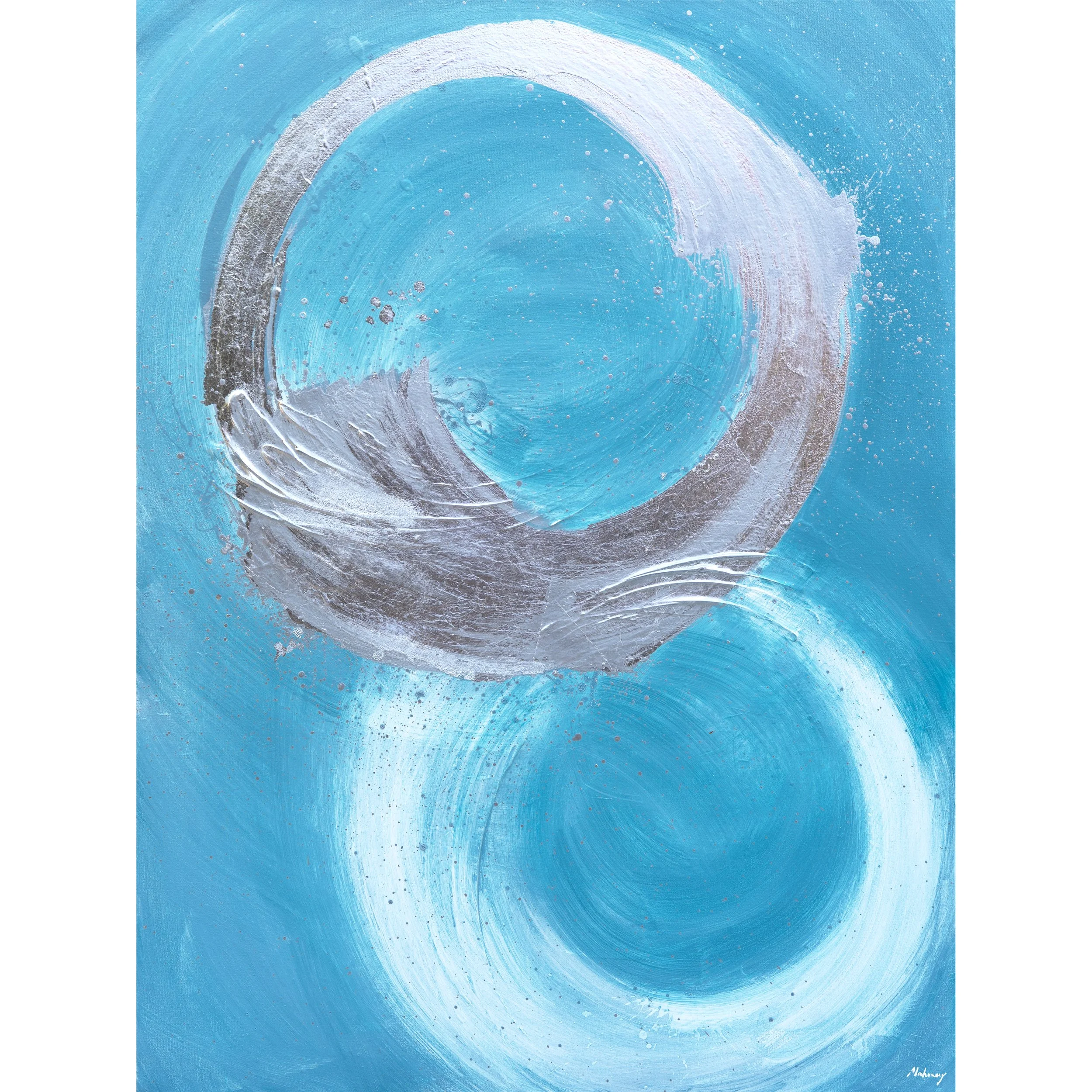 Silver Buoyancy | 48"x36"x1.25" | acrylic, enamel and silver foil on canvas