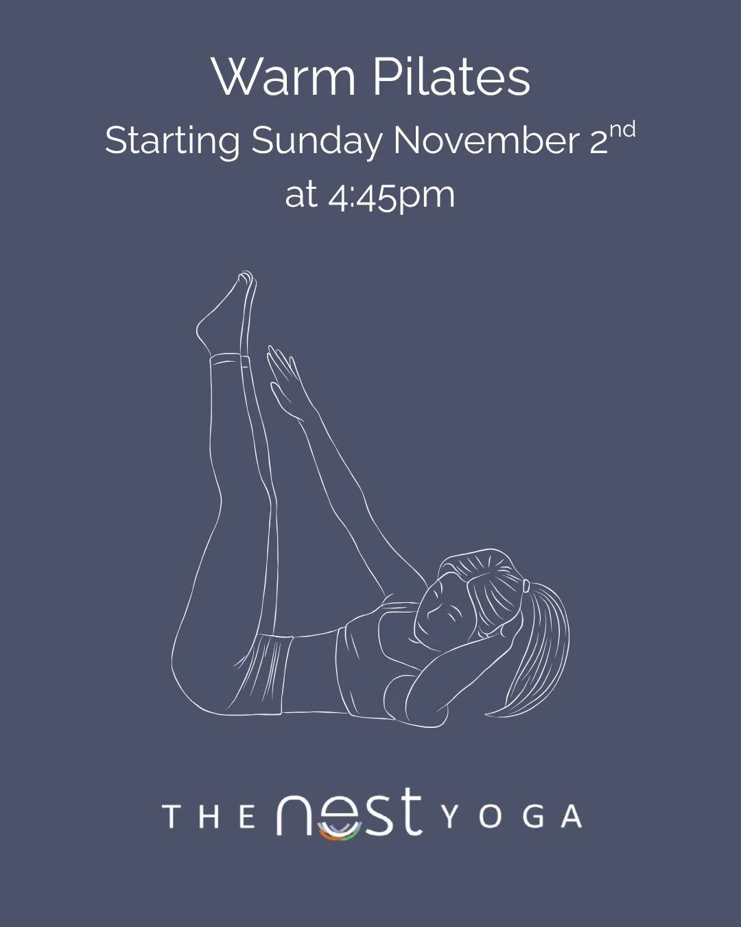 New Pilates Class Alert! 
Starting Sunday, November 2nd at 4:45 PM
🕒 45 minutes of feel-good movement
Get ready to stretch, strengthen & vibe with us at The Nest Yoga, Saint John!
Whether you're a total newbie or a seasoned pro, this class is f