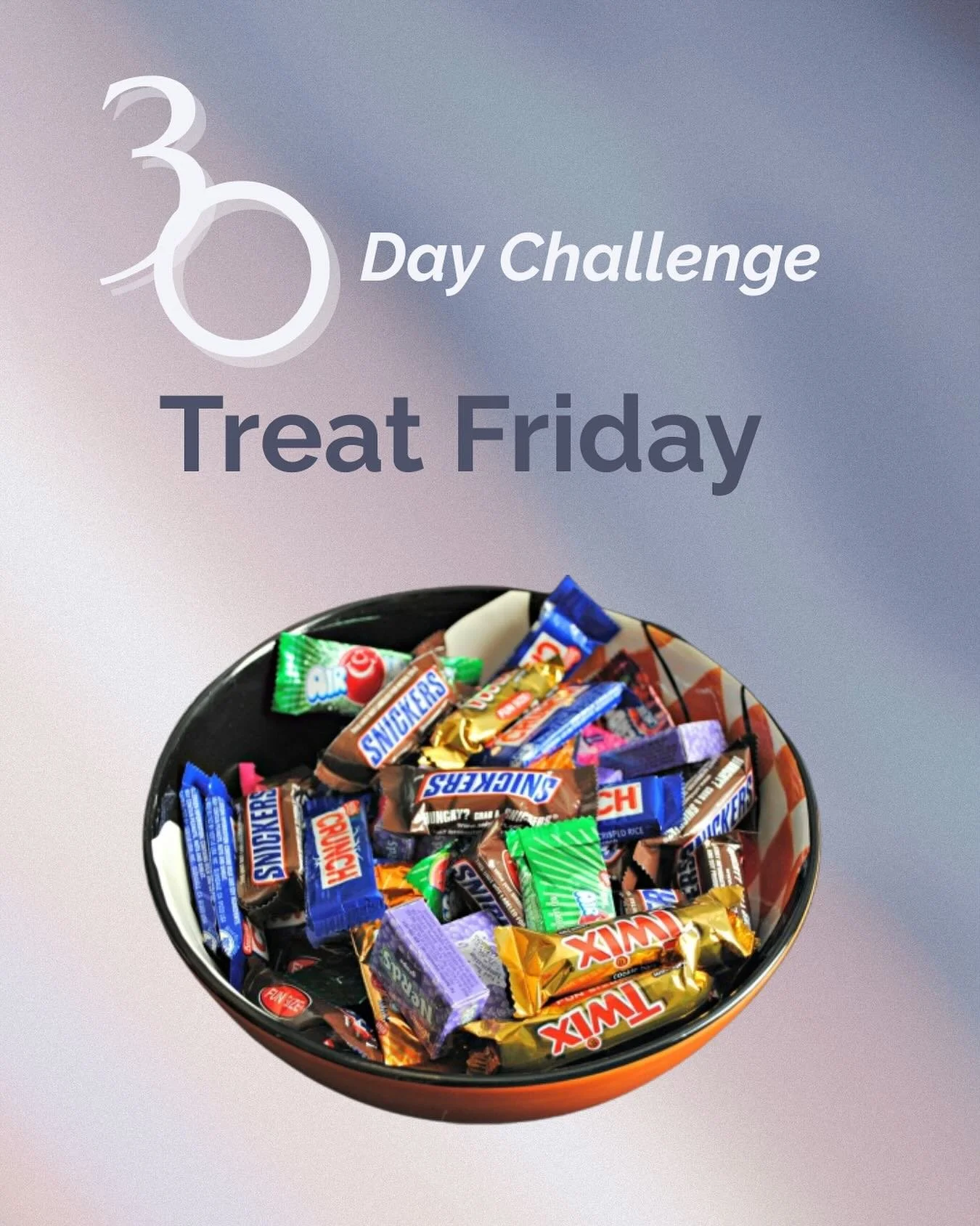 HAPPY TREAT FRIDAY CHALLENGERS!
Stop by and get an early start on Trick or Treating at the front desk today! 🍬🎃 
It’s the last treat Friday so TREAT YOURSELF! So proud of our community and how much they have shown up for themselves during t