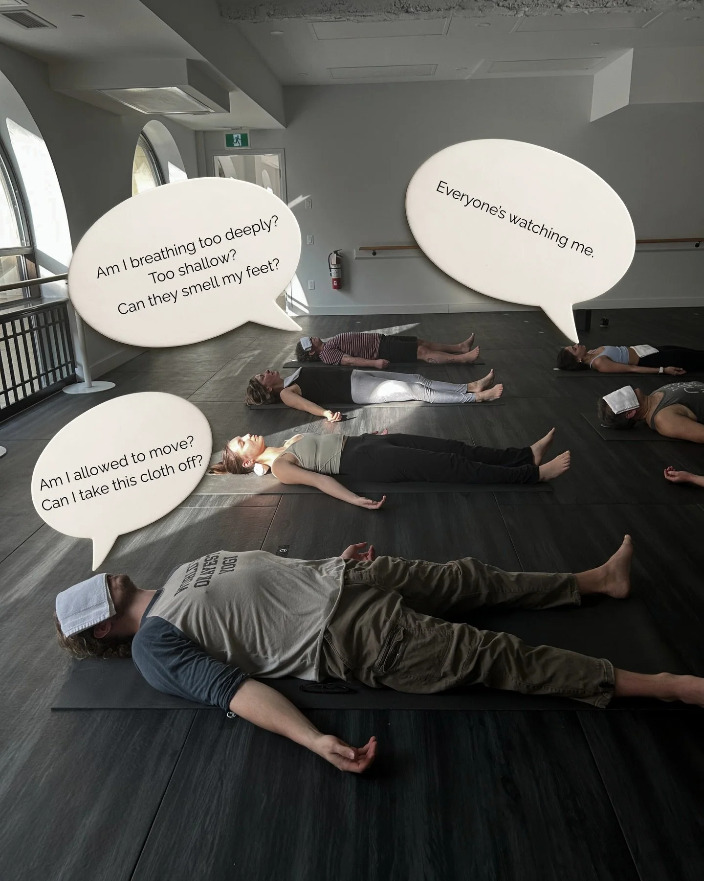 Are your thoughts a little loud?
Totally normal. Especially when you&rsquo;re lying still.

Am I breathing too deeply
Too shallow
Can I move
Can I take this cloth off
Why do I suddenly feel like everyone is watching me

If you&rsquo;ve ever asked you