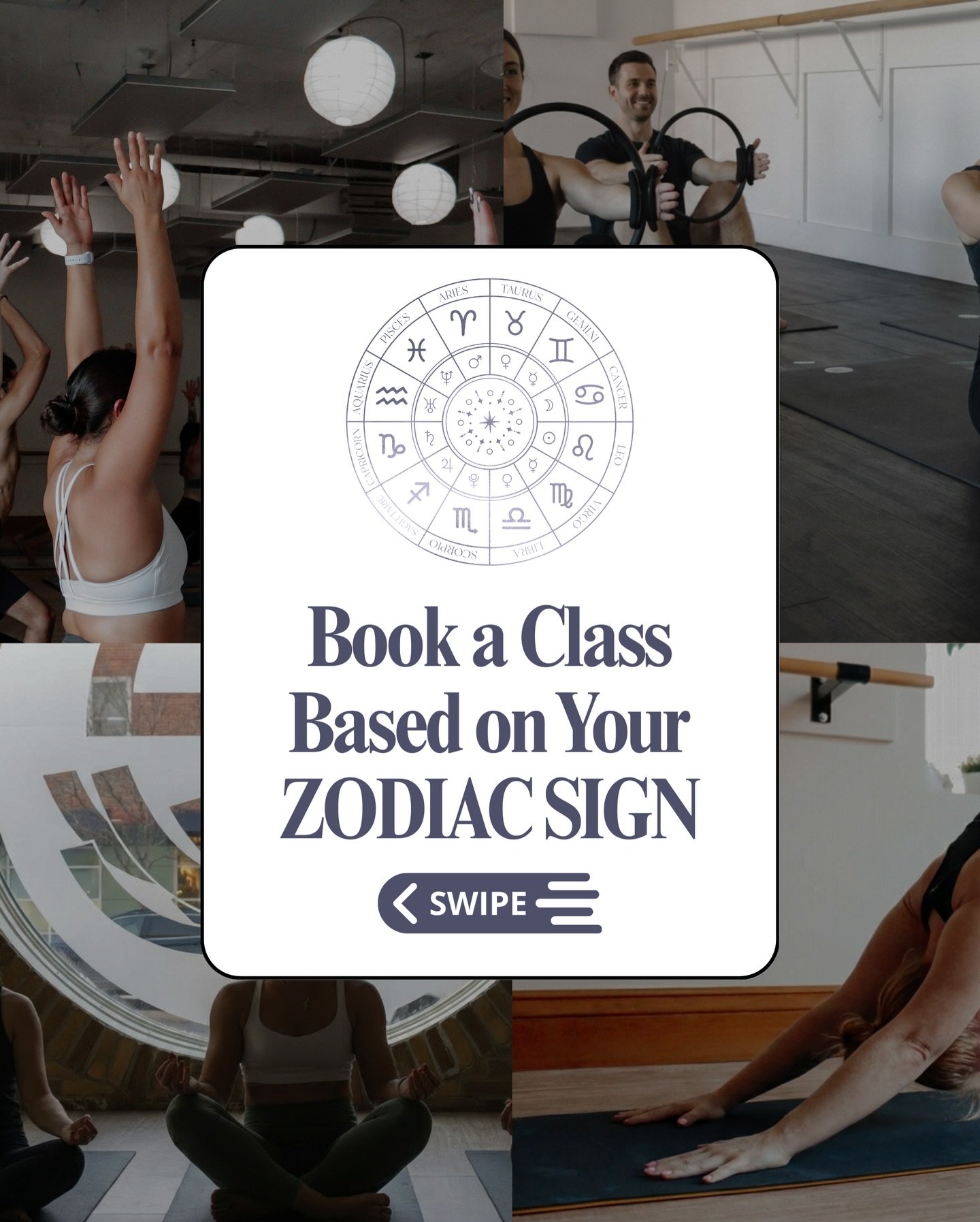 Having a hard time choosing your next class? Let the sky guide you. ✨💫 

♈ Aries 
2026 is about slowing down to get stronger. Less burnout, more intentional movement. You&rsquo;ll thrive in strength-supported flows, Pilates, and classes that challen