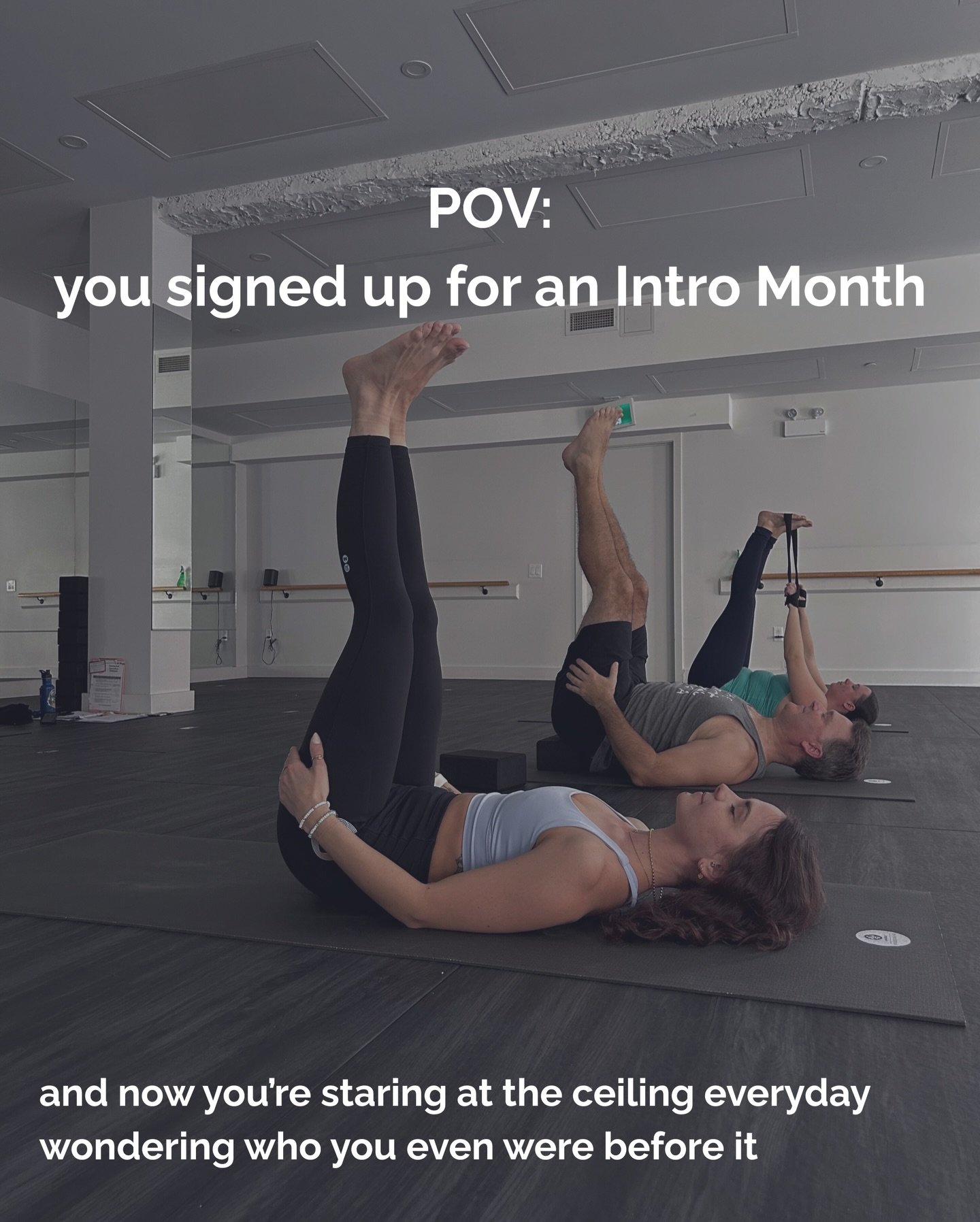 Side effects may include mind-body awareness, unexpected feelings, new sense of self and an intimate relationship with our ceiling.

Our ceiling sees a lot of eyes.
If it could read minds, it would be reading about effort, curiosity, and people tryin