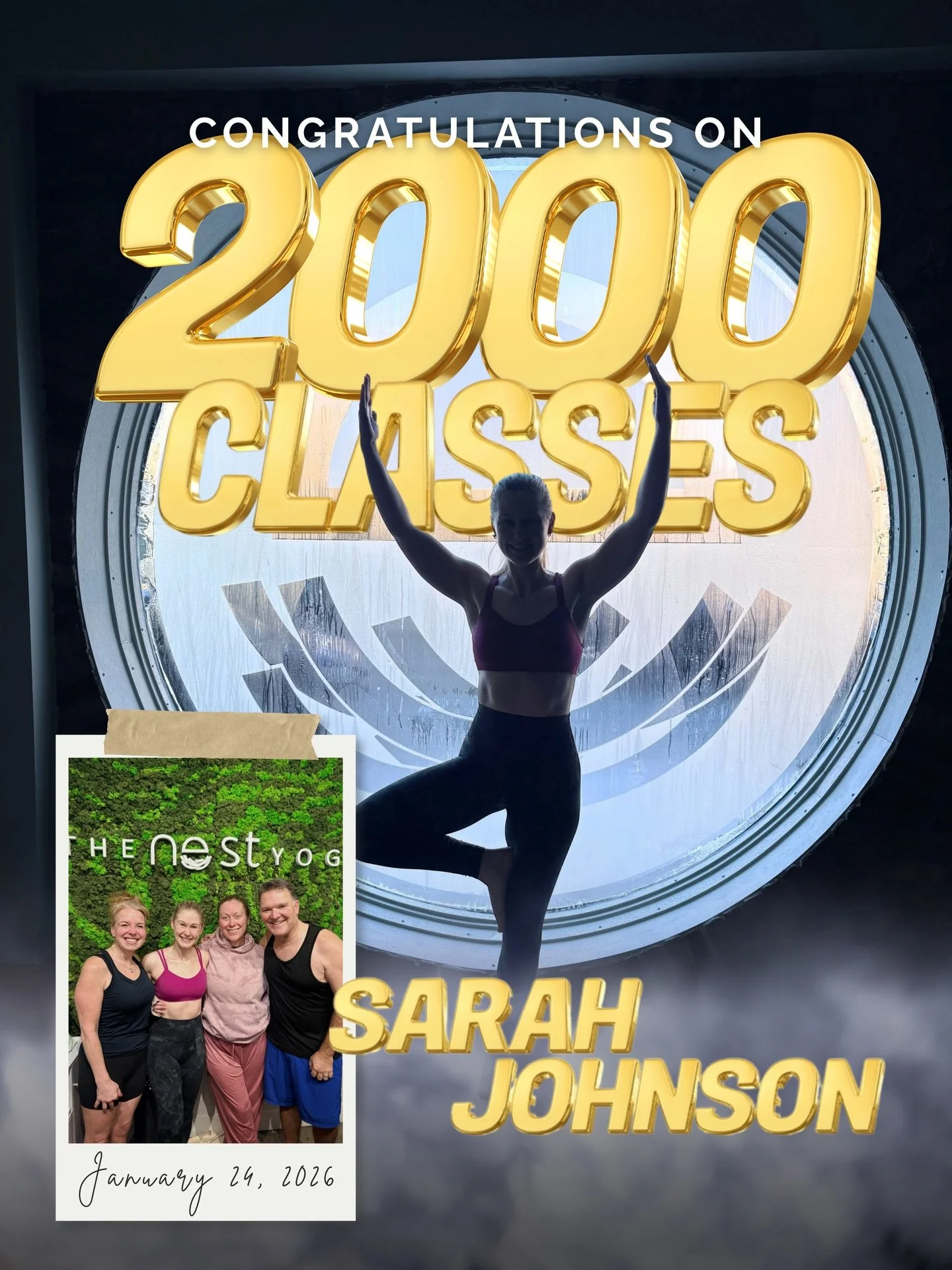 Sarah&rsquo;s smile and energy has been in class 2000 TIMES. Sarah has been a member since November 2017. That&rsquo;s thousands of hellos at the front desk, countless savasanas, and a whole lot of showing up, even on the days it wasn&rsquo;t easy.

