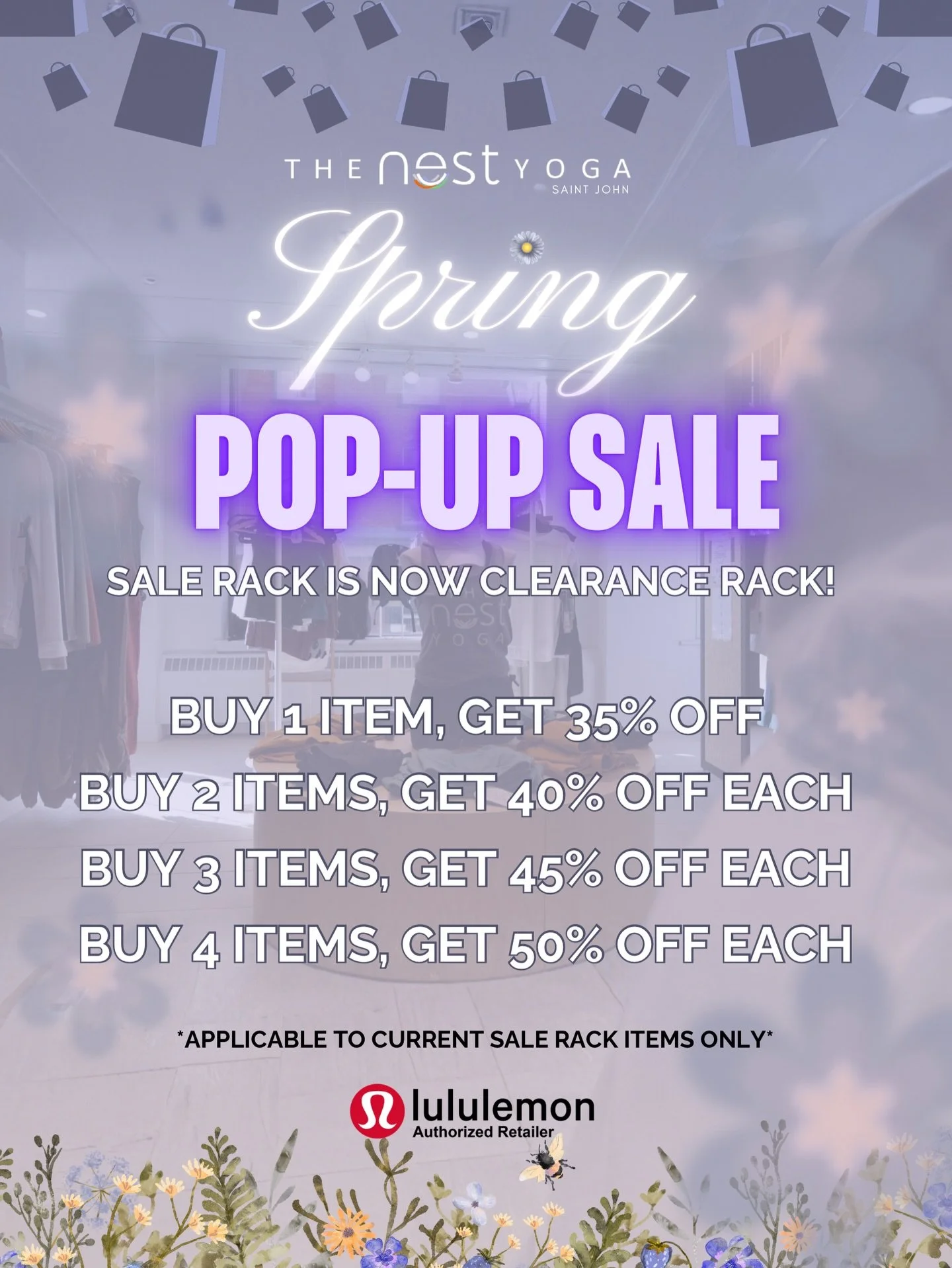 Spring cleaning&hellip; but make it fashion. 🌼

Our sale rack just became the CLEARANCE rack and the more you grab, the more you save.

35% off 1 item
40% off 2 items
45% off 3 items
50% off 4 items 

Consider this your sign to upgrade the workout w