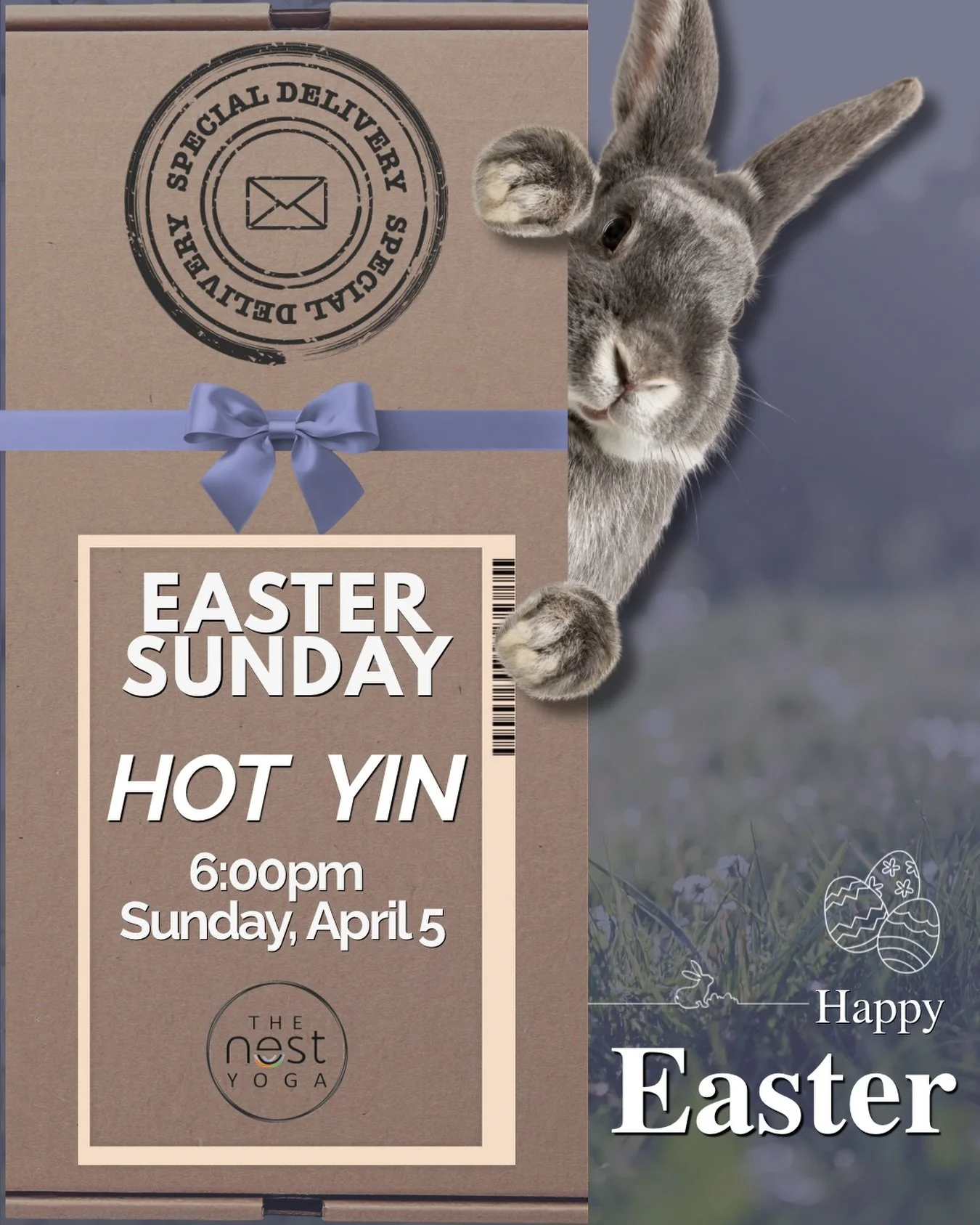 Special delivery from the Easter Bunny 🐰🐣 

Hot Yin is back on this weekend for Easter Sunday at 6:00pm!

We considered taking a pause for the long weekend, but your Sunday night reset, especially after a holiday weekend, is pretty important to us 
