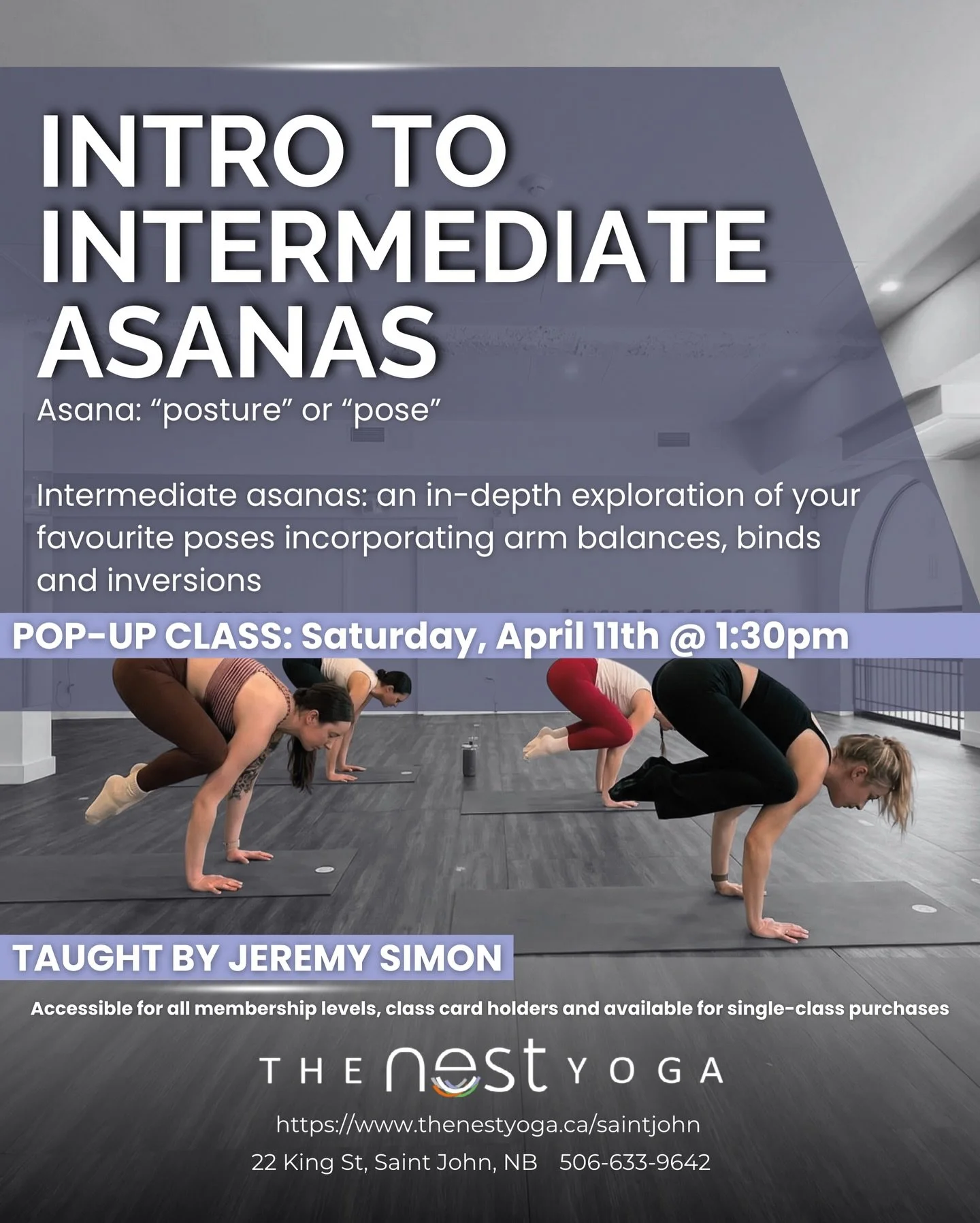 Back by popular demand 💪🏼
Arm balances. Binds. Inversions.
The stuff you&rsquo;ve been eyeing at the front of the room.
Intro to Intermediate Asanas is your in-depth exploration of the poses you love - with space to break them down, build strength,