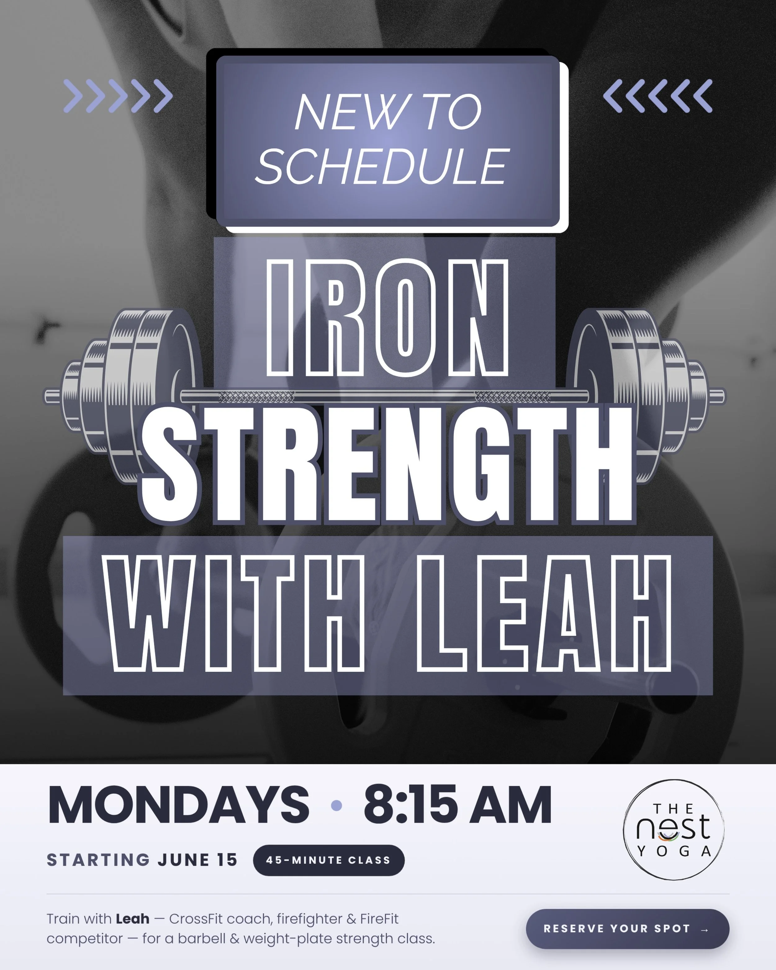 We have a feeling this one&rsquo;s gonna be popular 🤭

🏋️&zwj;♀️ New to the schedule: Iron Strength with Leah on Monday mornings!

If you&rsquo;ve been looking to build strength, feel more confident with weights, and challenge yourself in a support