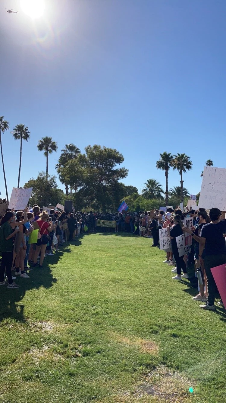 A rally for Dion Johnson hosted by Black Lives Matter Phoenix Metro about to hit the streets. 