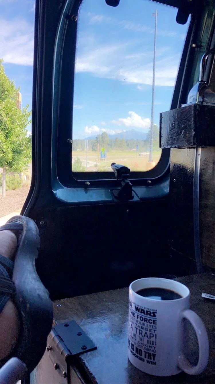 Morning coffee at the Pagosa Springs Walmart. 
