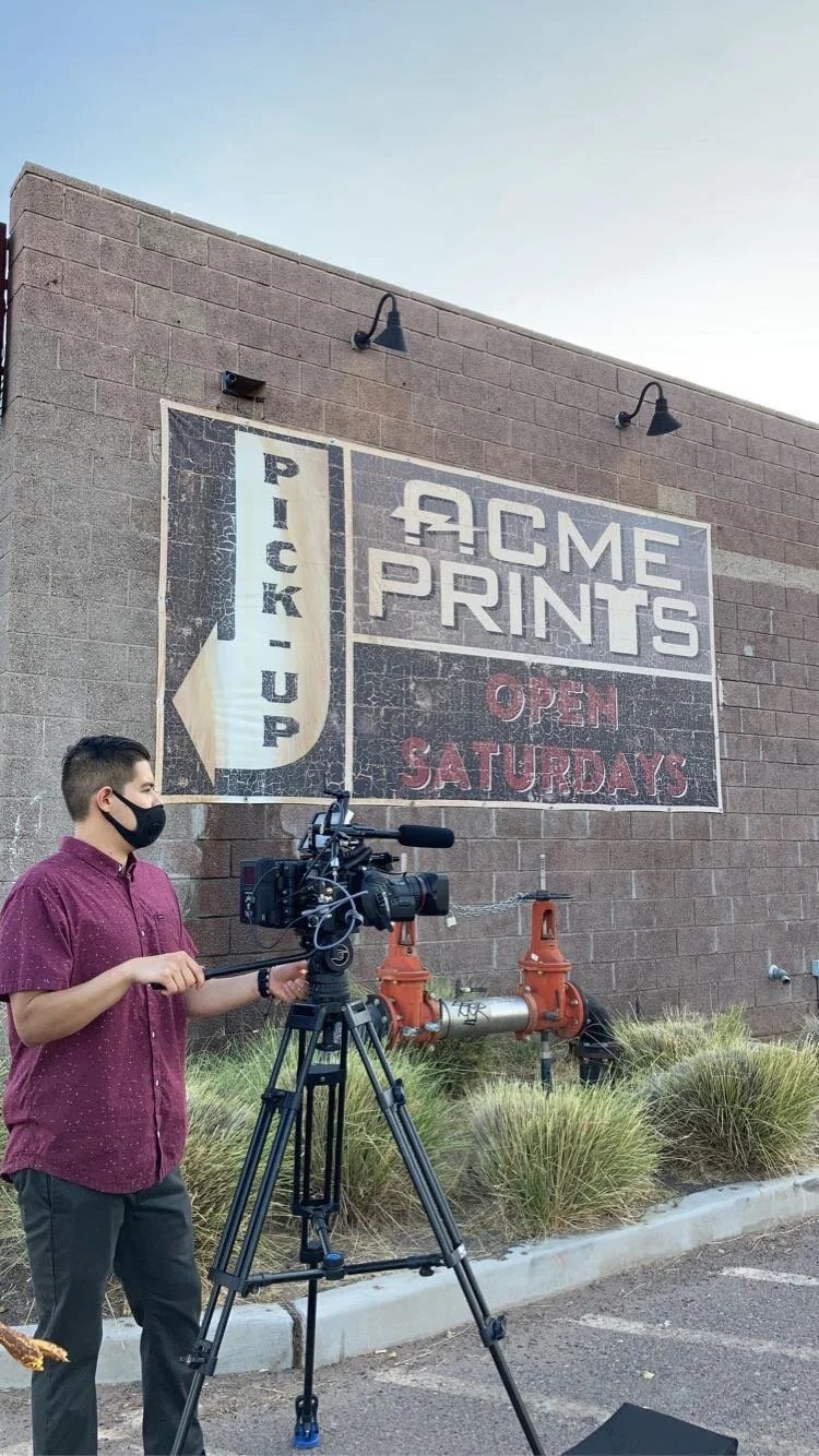 EJ perfecting the shot at ACME Prints in Downtown Phoenix. 