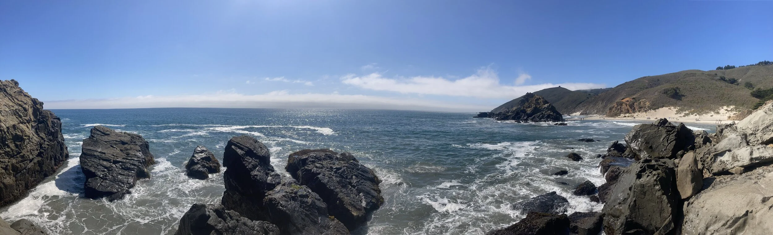 Social distancing at Pfieffer Beach. 