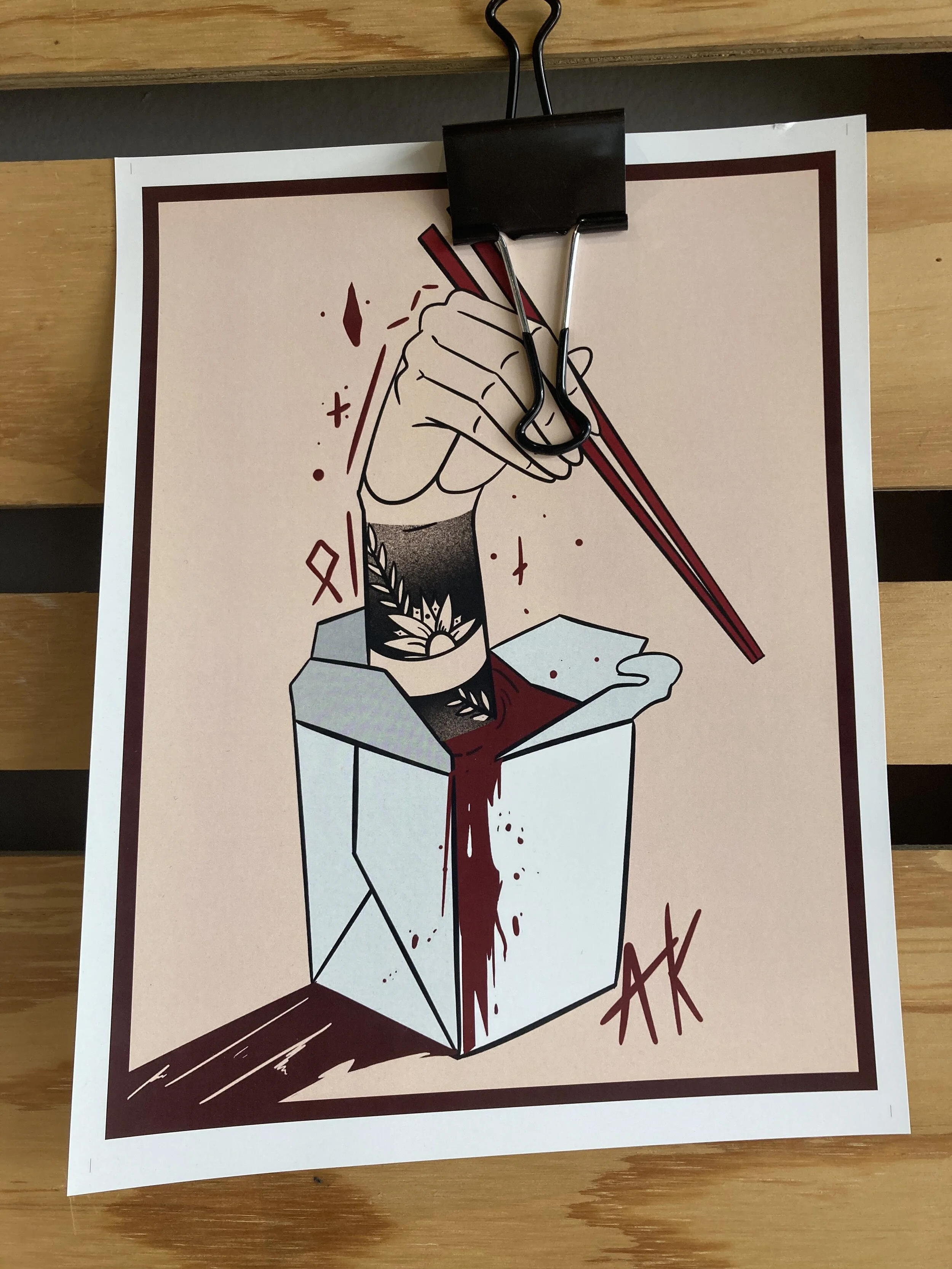 Artwork for sale at Cartel Coffee Lab in Tempe.