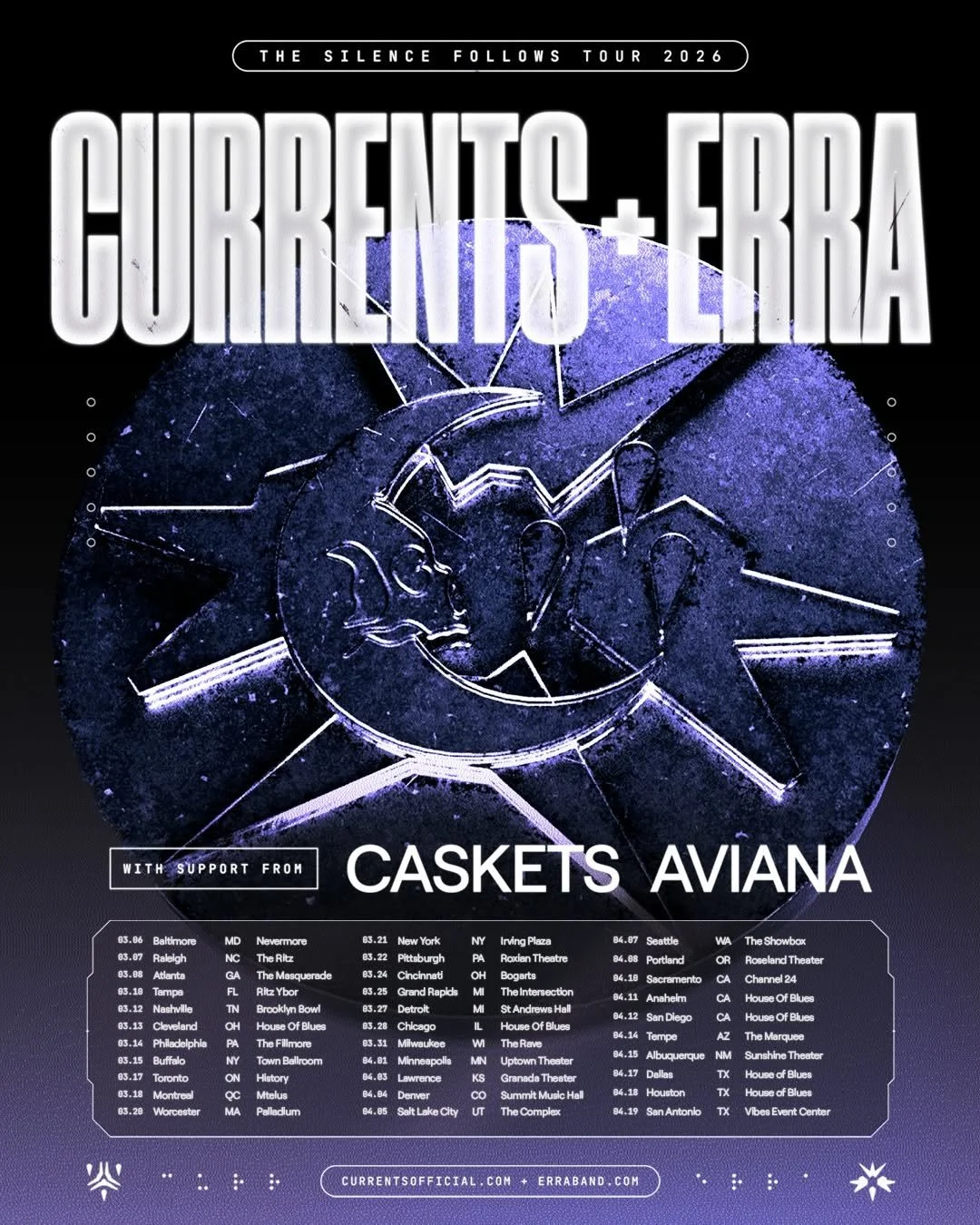 CURRENTS AND ERRA ANNOUNCE 2026 CO-HEADLINE TOUR