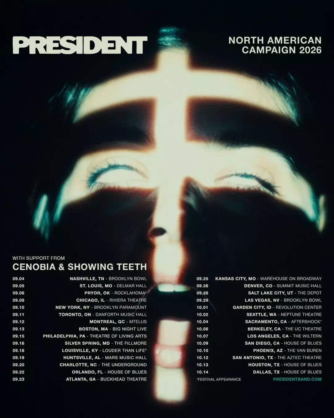 PRESIDENT STEP INTO THE SPOTLIGHT WITH FIRST EVER NORTH AMERICAN HEADLINE TOUR