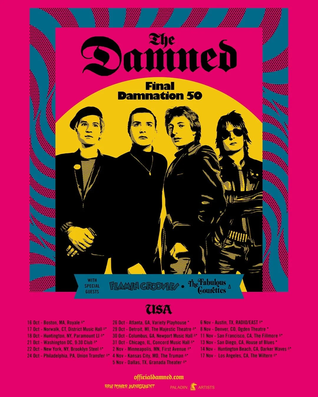 THE DAMNED’S FINAL DAMNATION 50 TOUR HITS THE U.S. ONE LAST TIME