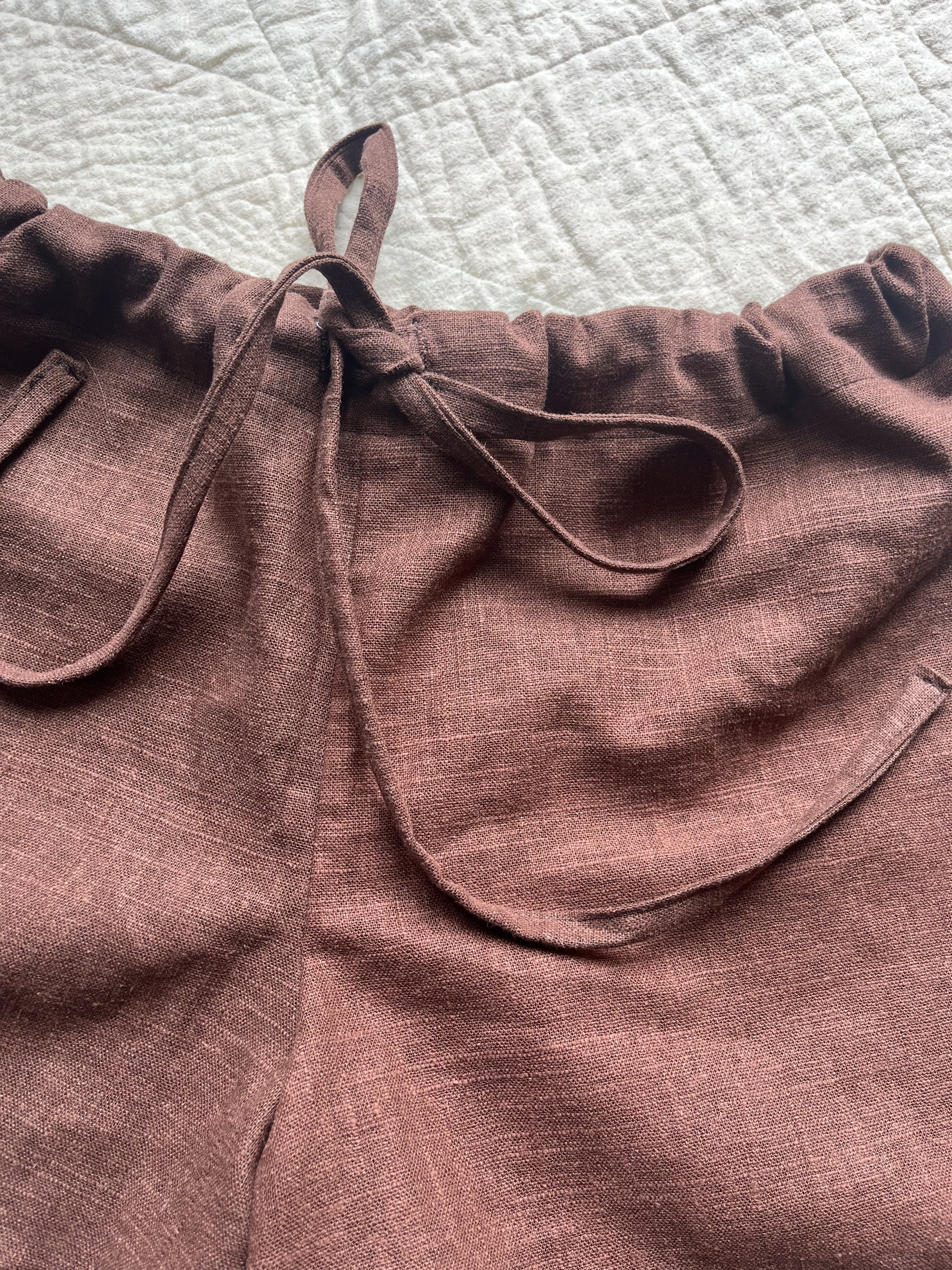 Brown Linen Shorts