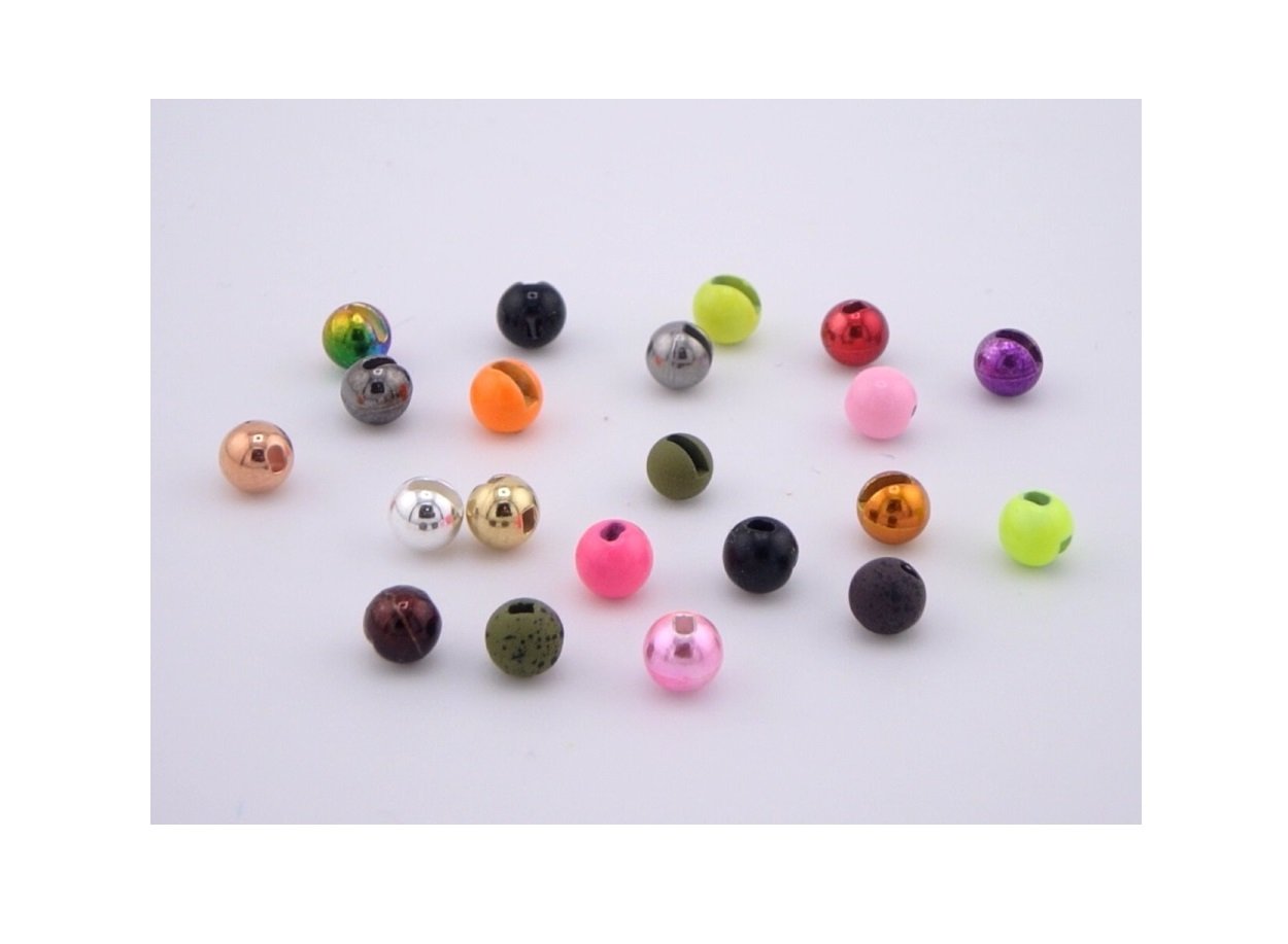 Hareline Slotted Tungsten Beads - 5/64 (2mm) Rainbow