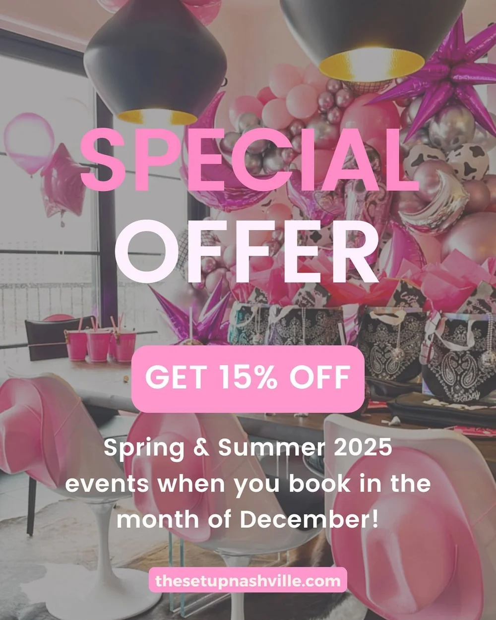 🚨CALLING ALL COWGIRLS🚨 We know winter can be rough, so why not plan your Spring or Summer 2025 Girls Trip, Birthday, or Bachelorette Party NOW?!??!! We are offering a 15% OFF discount on all events for this upcoming Spring &amp; Summer when you boo