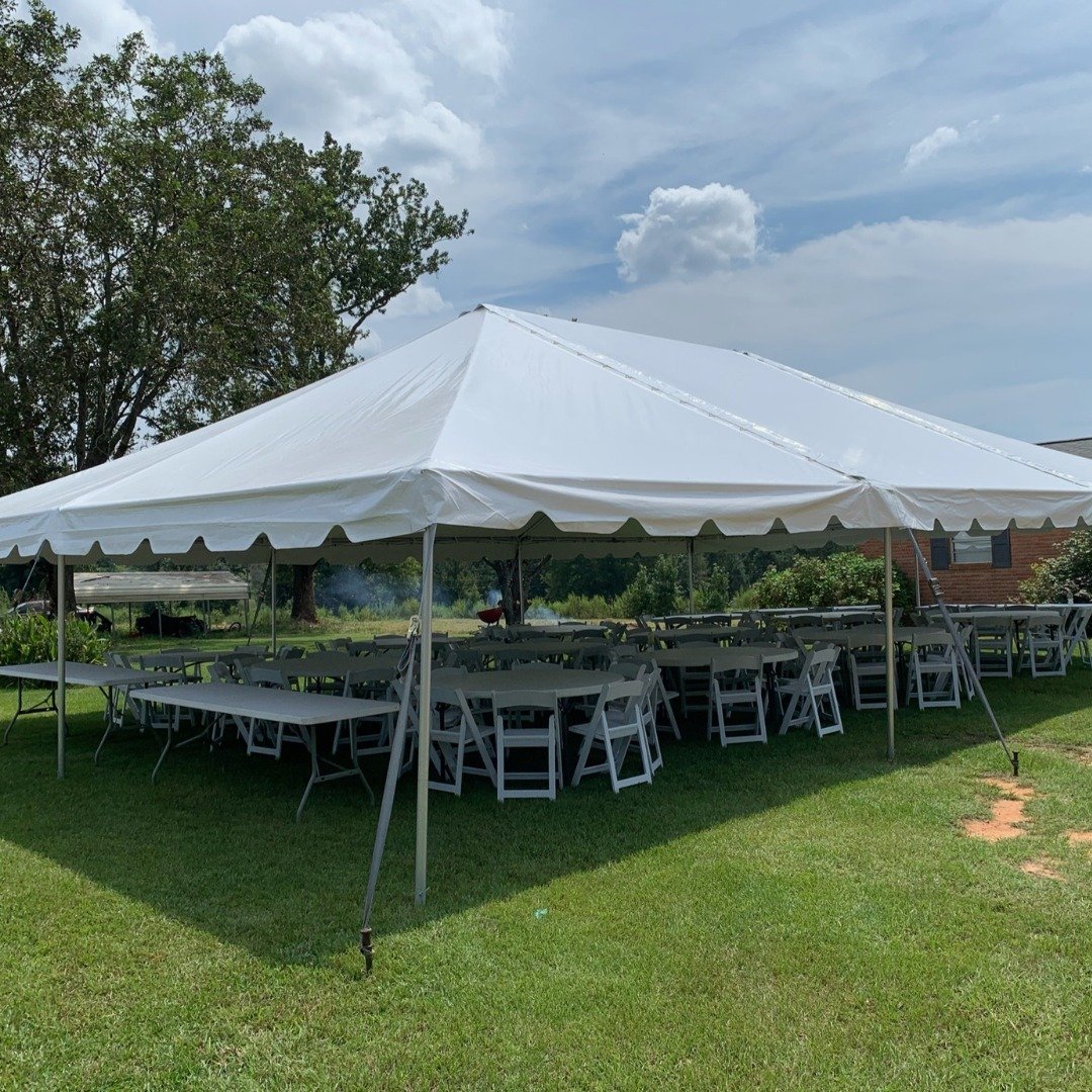The weather is warming up and we know those backyard events are on the books! Call us for your tents, tables, and chair rentals! We can even string lights, add table linens, and add on an inflatable for the kids! ☀️💦 We&rsquo;re your one- stop shop 