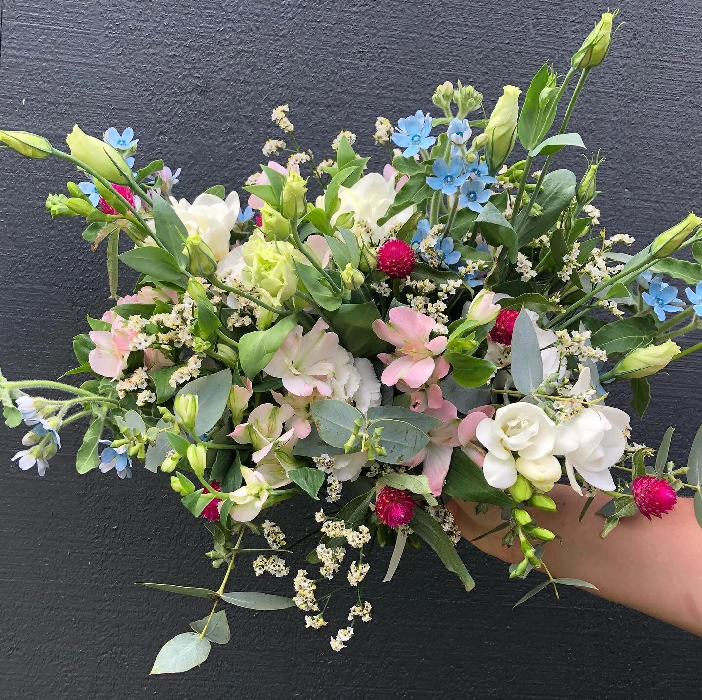 Pretty pastel bouquet.  #pastelweddingflowers #aucklandweddings #touchofblue💙 #weddingflorist #westaucklandwedding #bridesbouquet