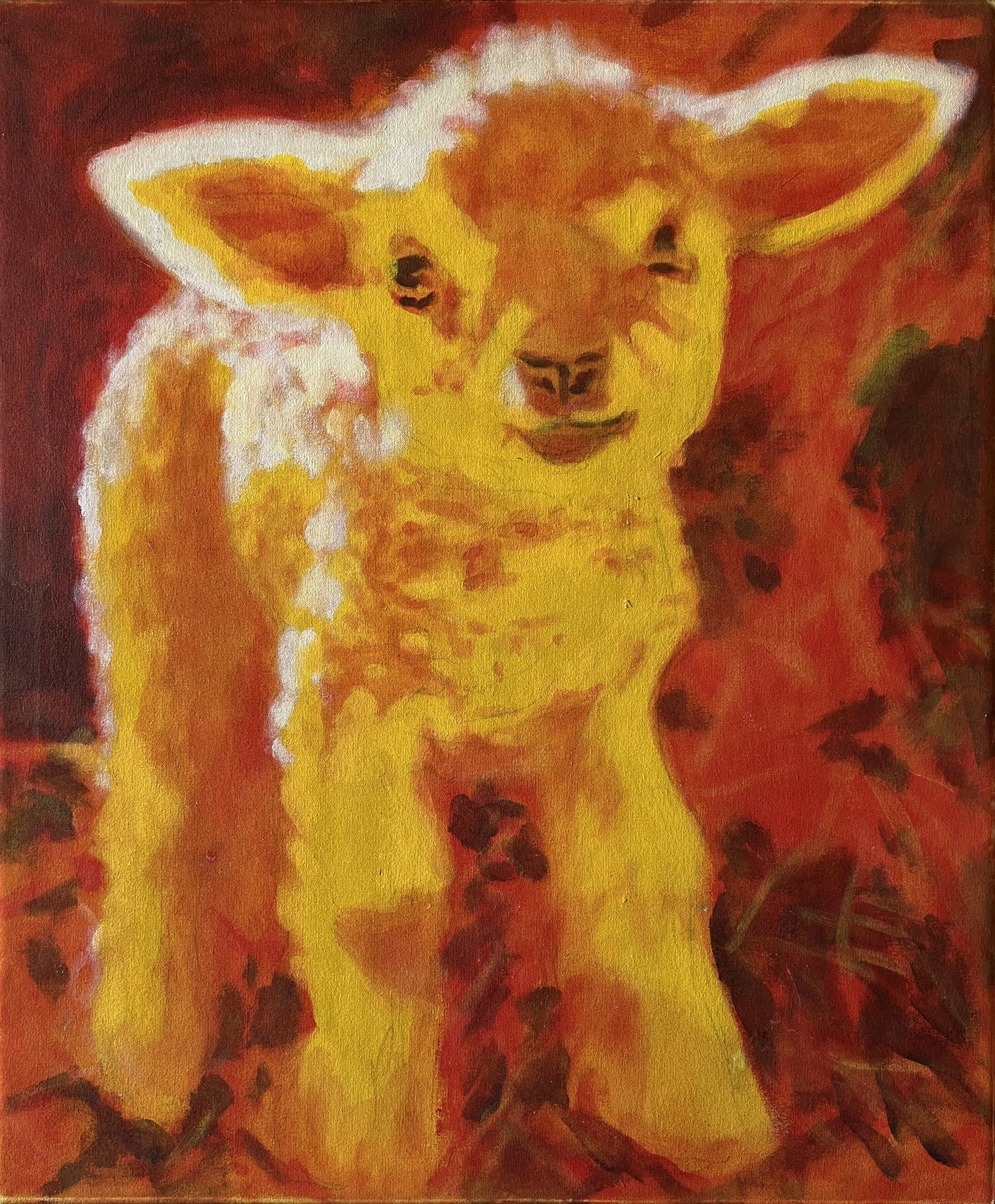 Fire Lamb, acrylic on canvas, 36" x 30"