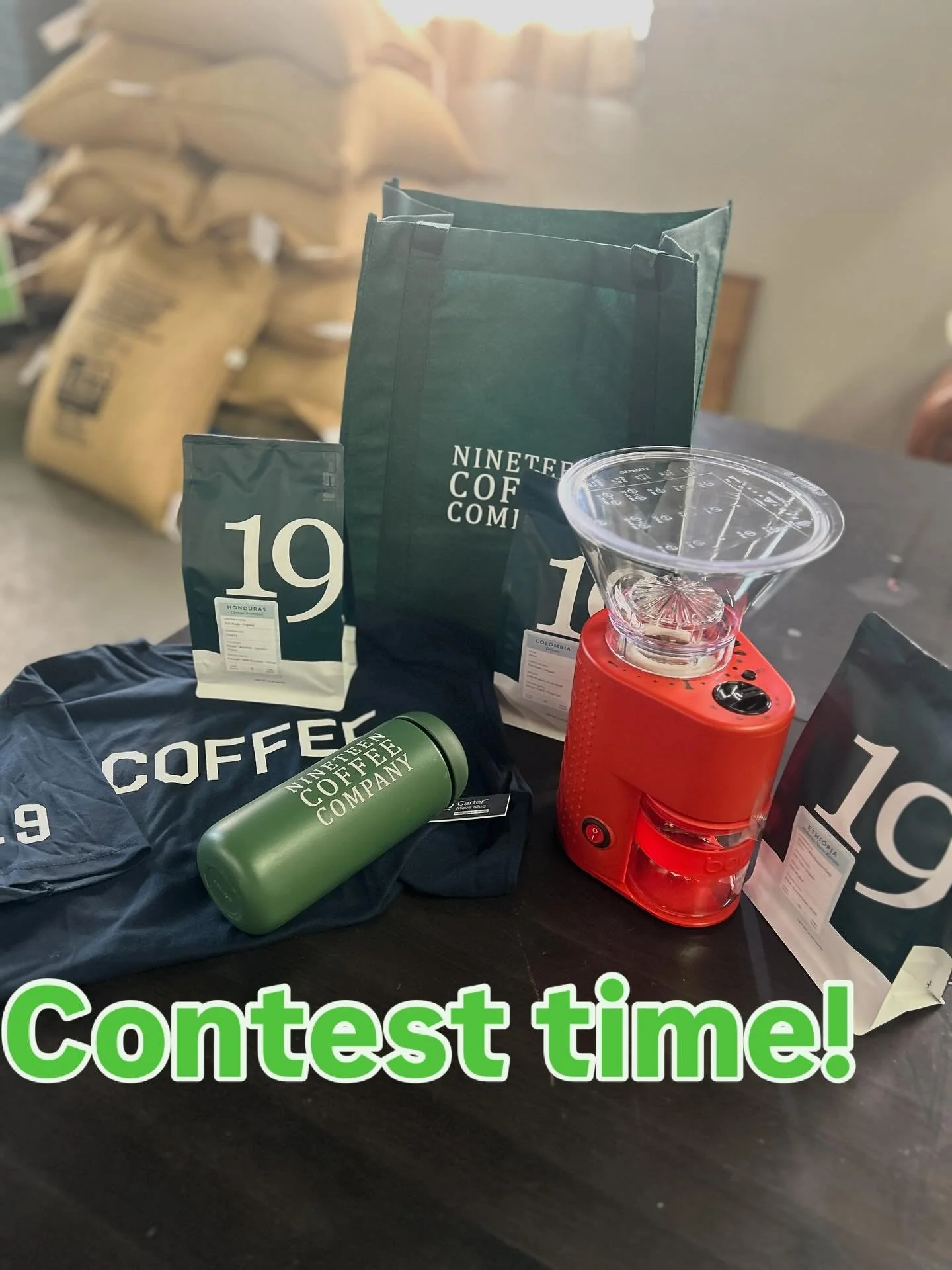 It&rsquo;s a coffee contest! ☕️❤️

Here&rsquo;s what&rsquo;s up for grabs: 👇

🤩 A Bodum Bistro Electric Conical Burr Coffee Grinder
🤗 A Carter Move Mug by Fellow Products
🥰 Three 12 oz bags of whole bean specialty coffee from 19 Coffee (you can p