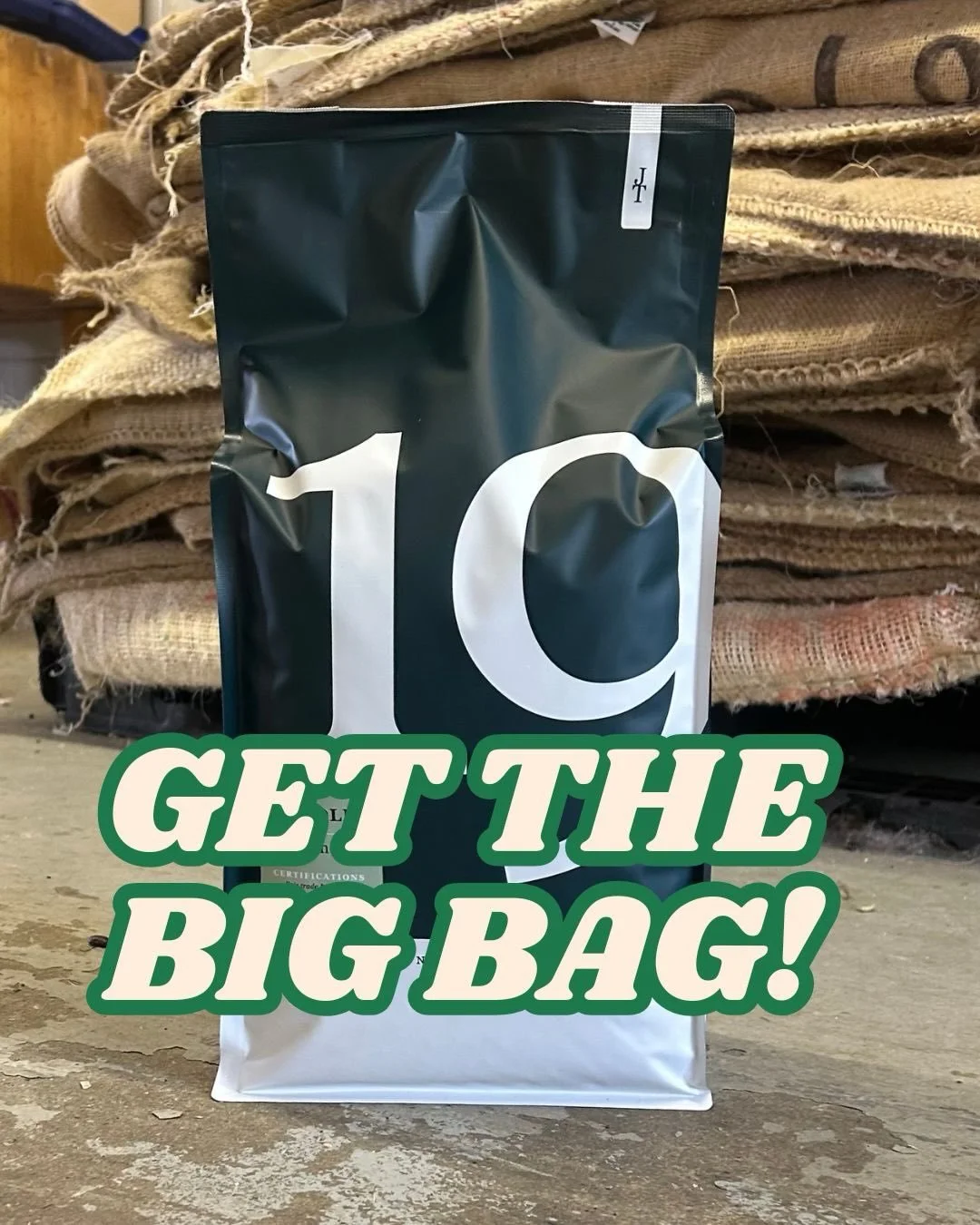 ORDER THE 5 LB BAG!  If you drink our coffee at home&mdash; make sure that you don&rsquo;t run out! You can order a 5 lb bag online at 19Coffee.com/shopforcoffee. (Whole bean only) 

📸 @abbygleason_photography 

#bigbag #coffee #mailordercoffee