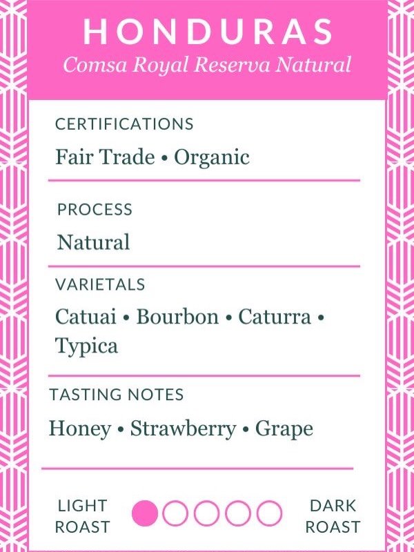 🌿Our new seasonal Honduras is in✅, Kenya is out! ❌

Our Honduras Comsa royal Reserva lovingly referred to as Hondo is here for a limited time only! The Royal Reserva name indicates a premium, high quality, select lot of coffee. The 19 team definitel