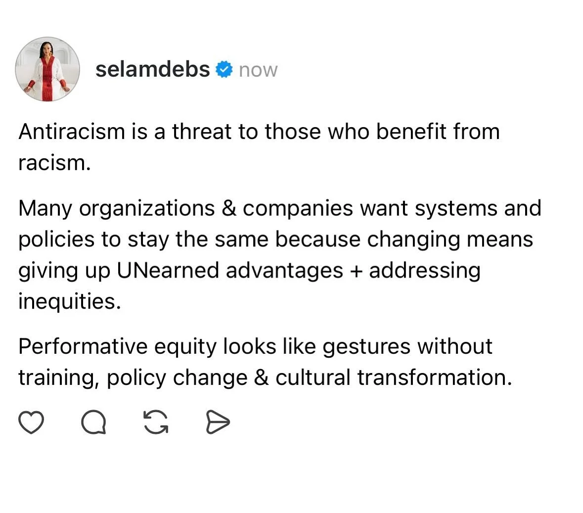 Most people think that antiracism only benefits Black, Indigenous, and racialized people. BUT, antiracism benefits everyone, including you.

&ldquo;We must learn that to passively accept an unjust system is to cooperate with that system, and thereby 