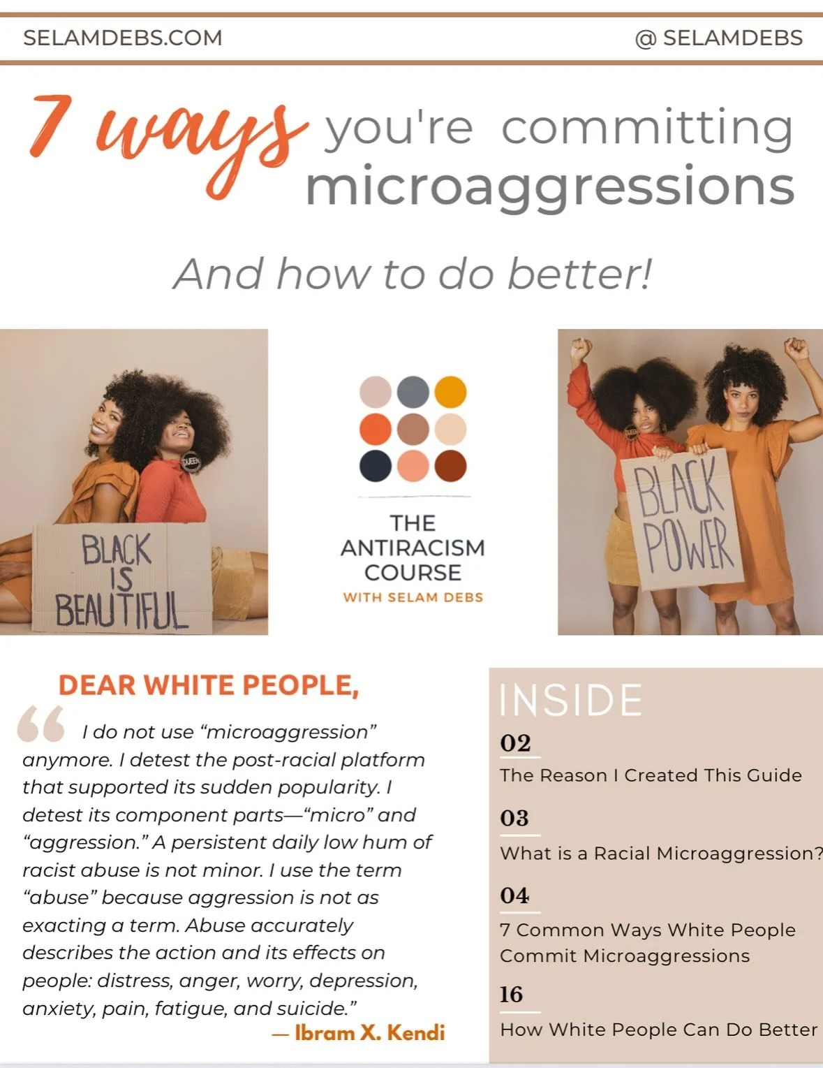 I’ve been cooking 🧑🏾‍🍳 something up for y’all to develop deep awareness to revolutionize the way you move in the world, at work, at home, and in your communities.
It is a new 18-page PDF Guide called 
7 Ways You’re Committin