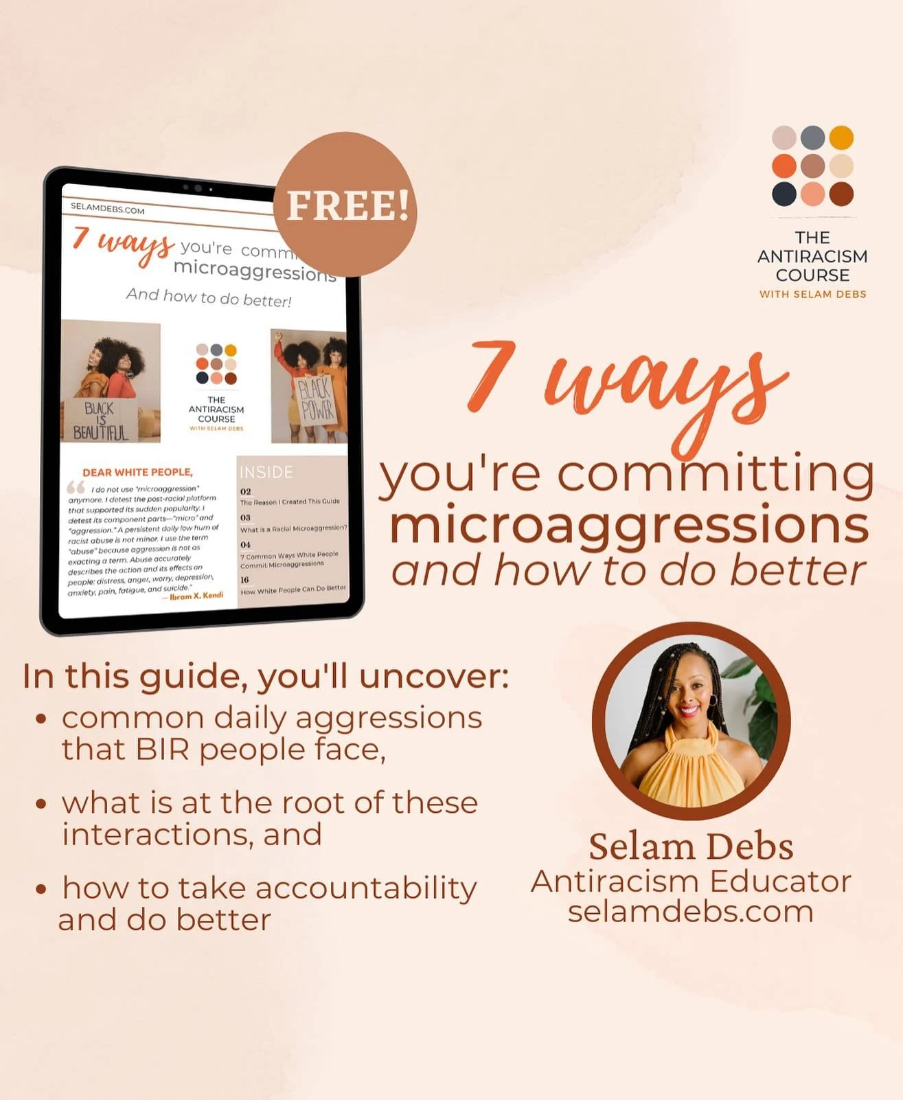I&rsquo;m sharing this free 18-page PDF guide, 7 Ways You&rsquo;re Committing Microaggressions! 

As as a reminder of how important it is to keep integrating training and learning objectives that focus on identifying and repairing microaggressions in