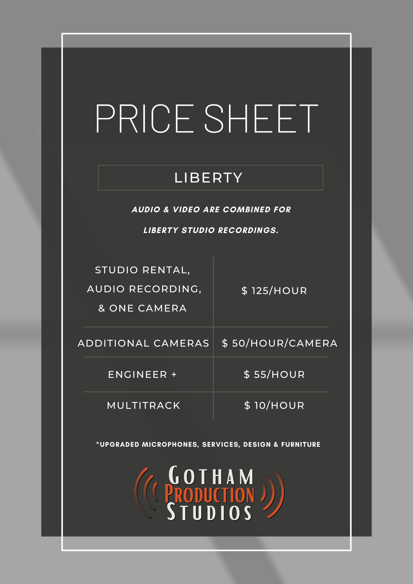 Pricing — Gotham Production Studios