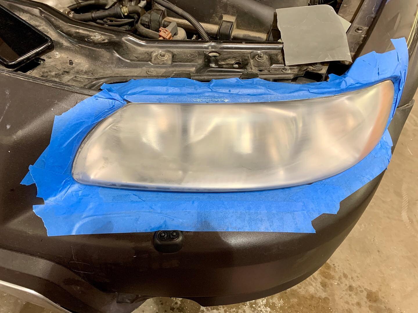 A job well done! BEFORE and AFTER photos of headlight restoration. Reach out to get yours done too! #Cars #Headlights #Restoration #Wash #HeadlightRestoration #Detail #Clean #Clear #Visibility