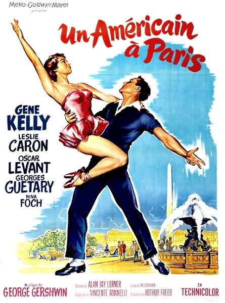 Un Américain En Paris Gene KELLY Vintage Romance Film Affiche Musical Drama Film 