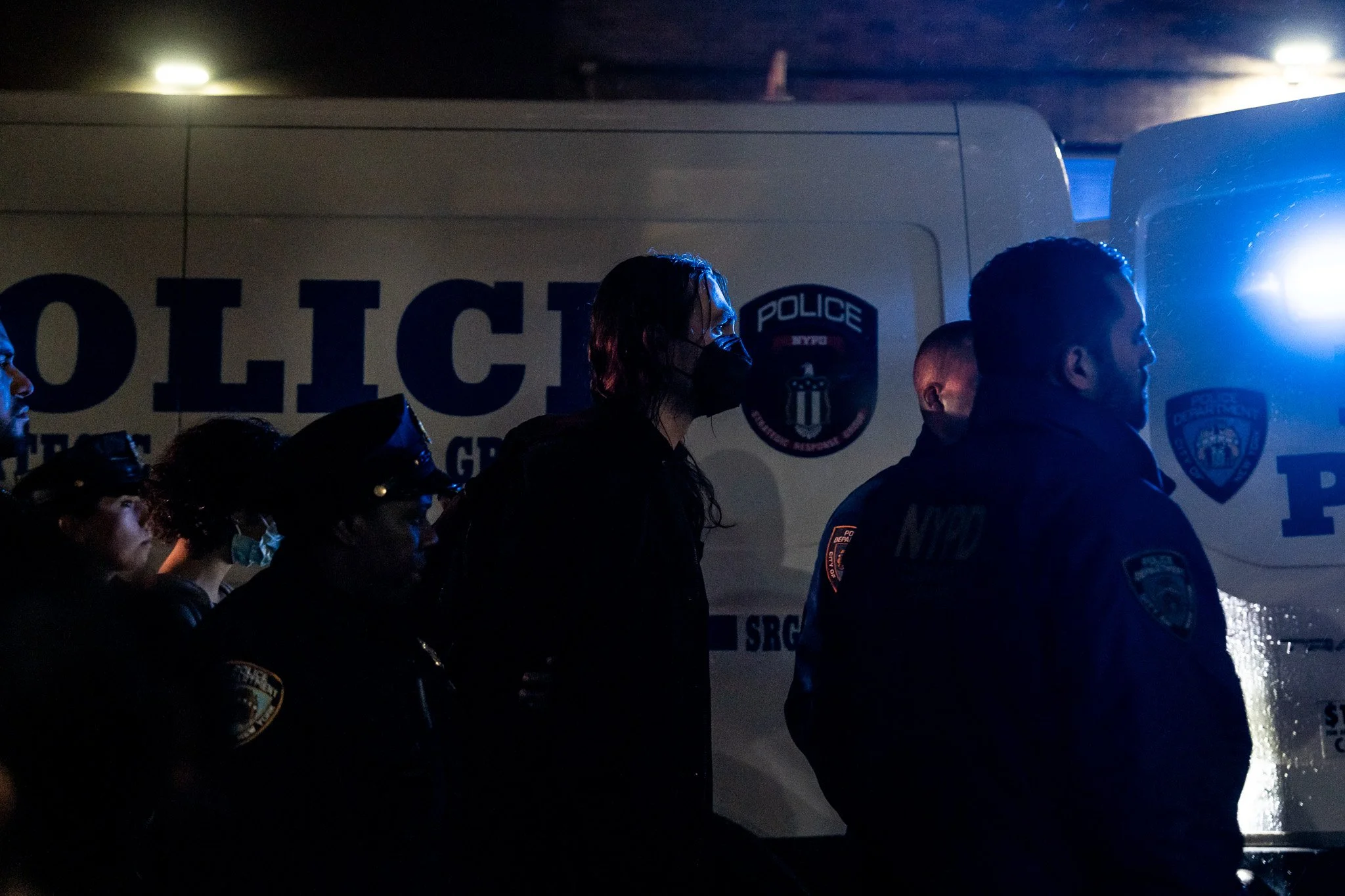 Dozens of activists are arrested outside the Varick Street ICE Facility after attempting to block the loading dock gates in protest of a reported detention sweep on May, 28. 2025, New York, NY
