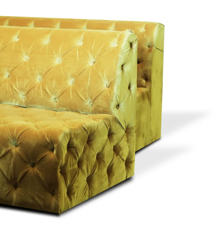 JOY STRAIGHT TUFTED BANQUETTE, custom banquette made in Los Angeles