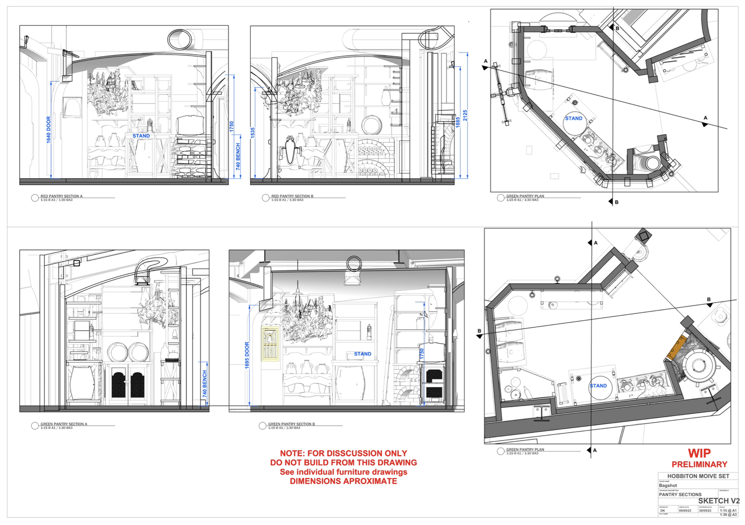 PANTRY SECTION VIEW ORTHOGRAPHIC BY DANIEL KOENE