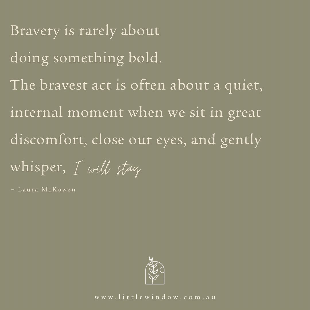 When we learn to sit in our discomfort, we learn to hold space for ourselves, alongside the lifelong invaluable skill of emotional regulation; we learn to be self-compassionate; and we learn to support others in their discomfort.

#brave #courage #em