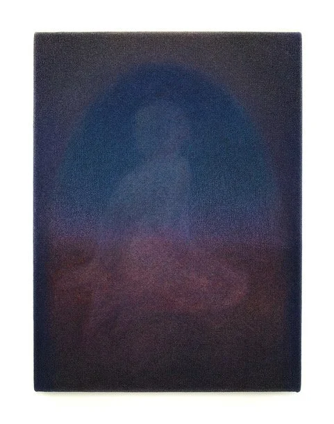 After Saeculum, 2022, watercolor and colored pencil on canvas, 12" x 9”