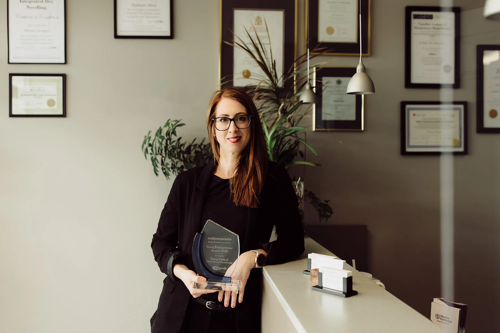 Corey Ireland and Kingsville's Ireland Manual Physiotherapy were the Recipient of the Town of Kingsville Young Entrepreneur Award 2020