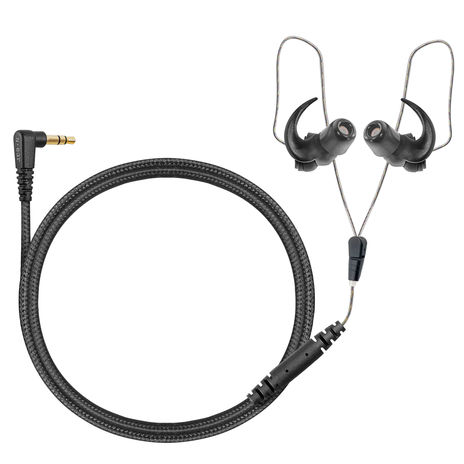 N-ear - 360 FLEXO™ DUAL RADIO EARPIECE W. BRAIDED FIBER & PROTECTR™ EAR MOLDS (PUM)