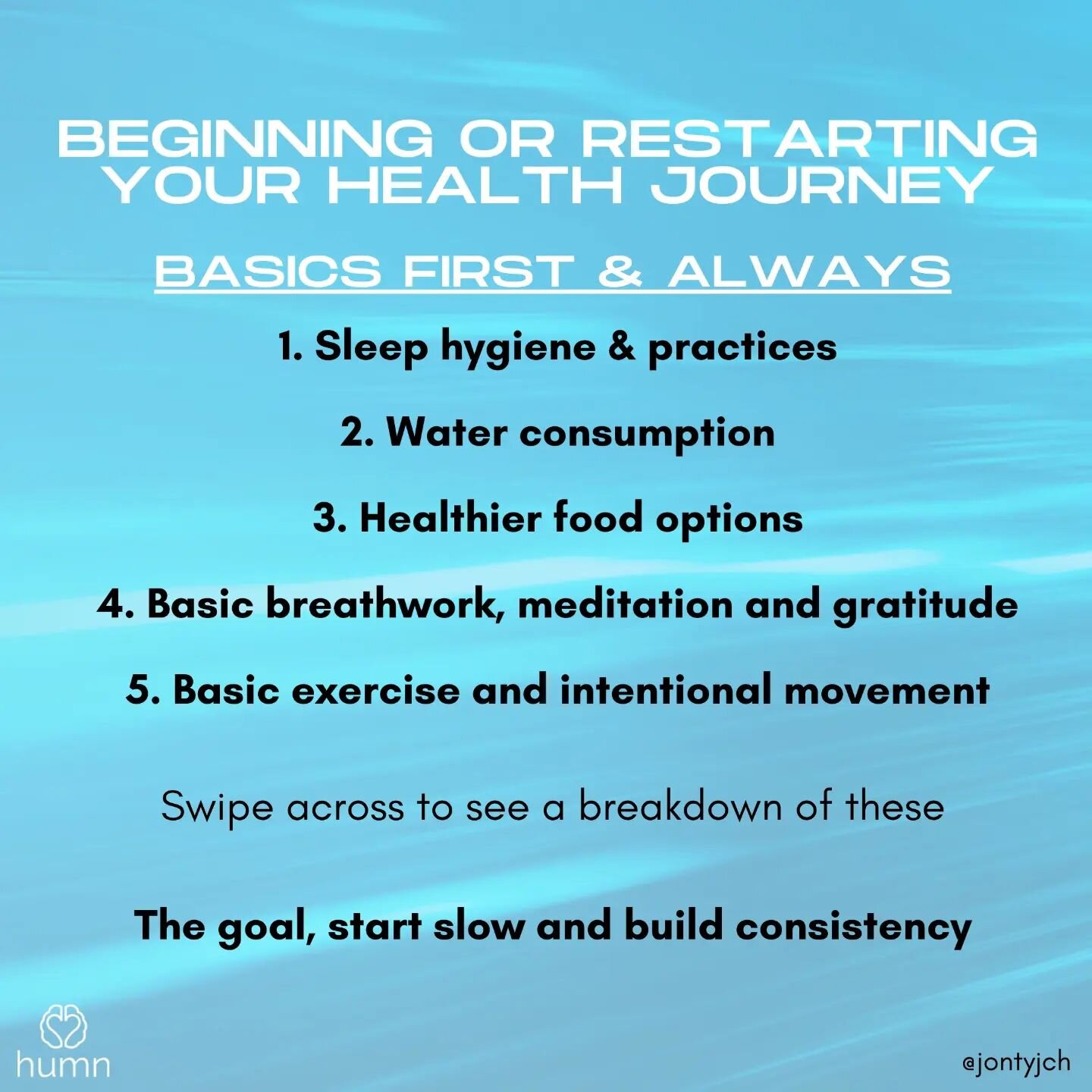 The basics are the foundations for a healthy life 🙌

When you get these fundamentals locked in as daily habits then you are creating a solid long term health strategy💪 

Please share in comments any other basics you think would add to this list 👀
