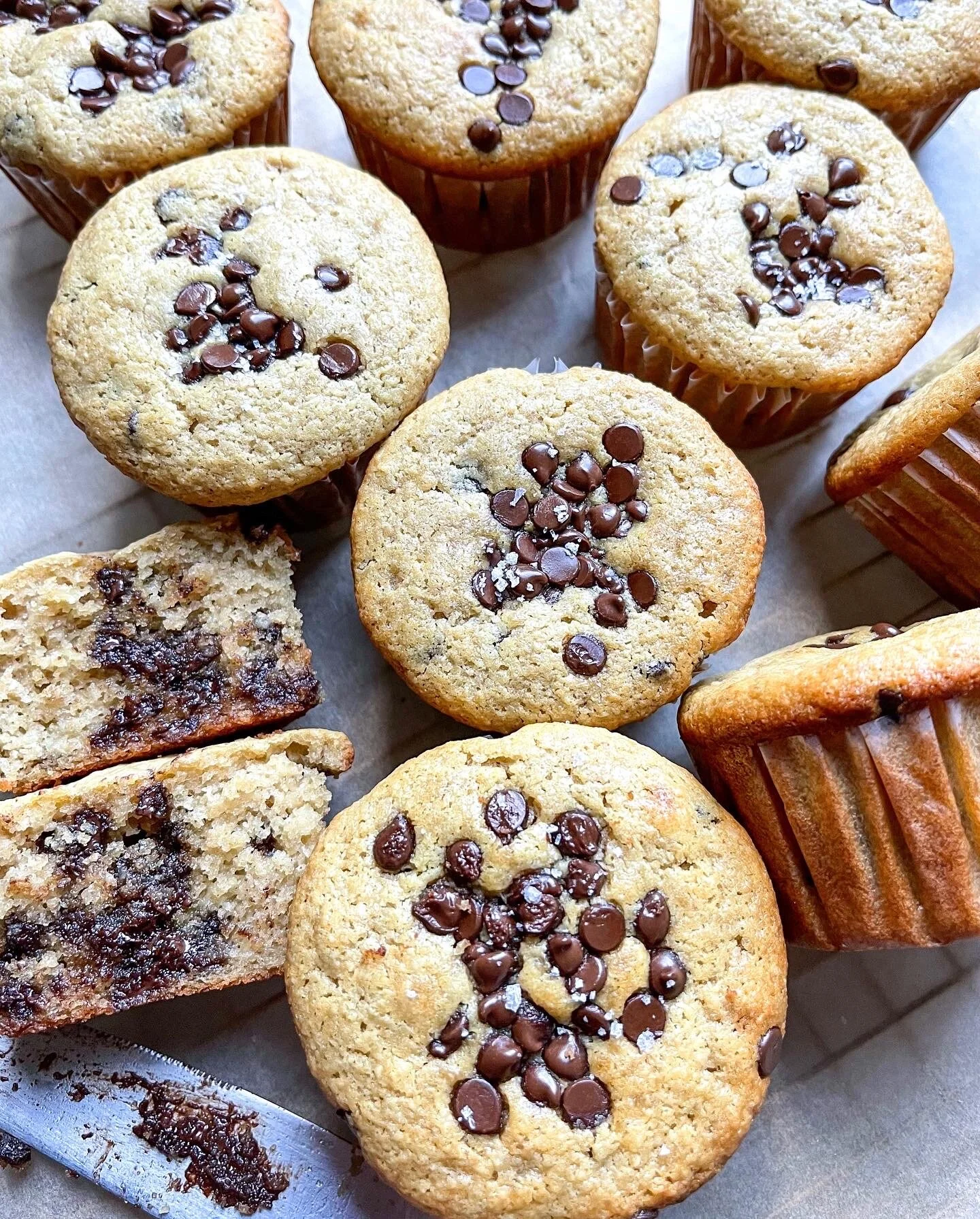 GF ALMOND CAKE CHOCOLATE CHIP PROTEIN MUFFINS