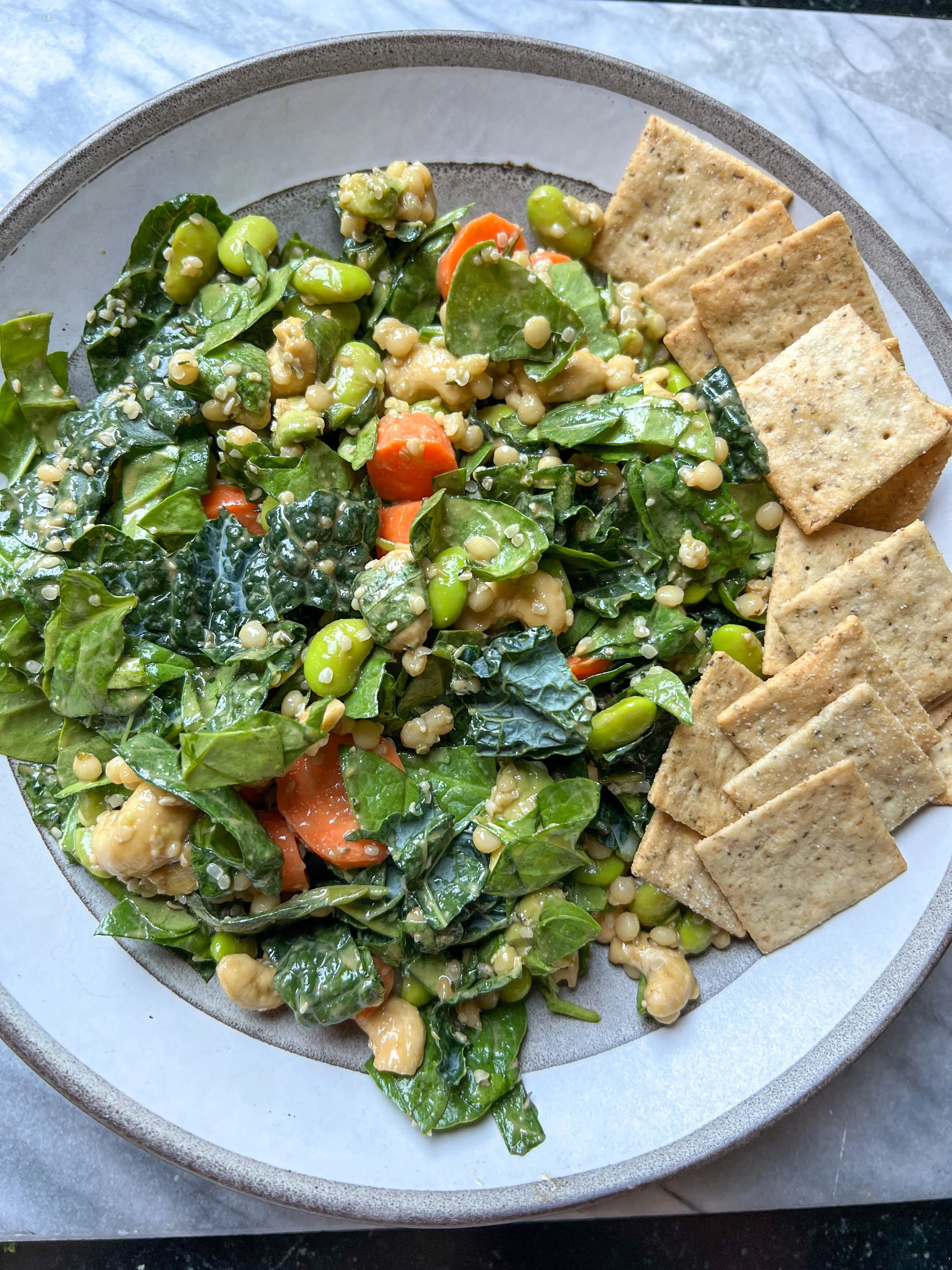 HERBED COUSCOUS EDAMAME CASHEW SALAD