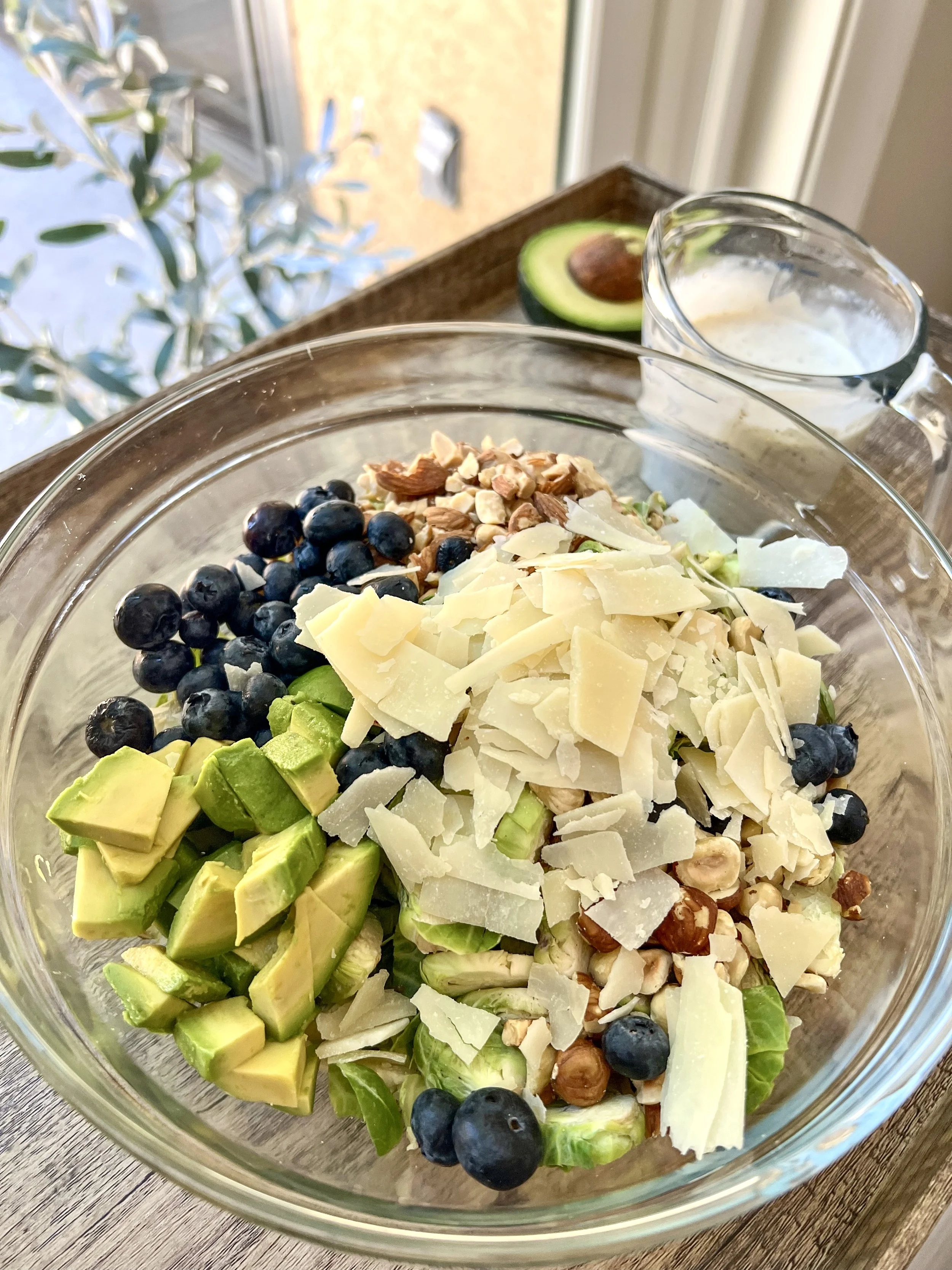 NUTTY BRUSSELS SALAD W/ SWEET HONEY DRESSING