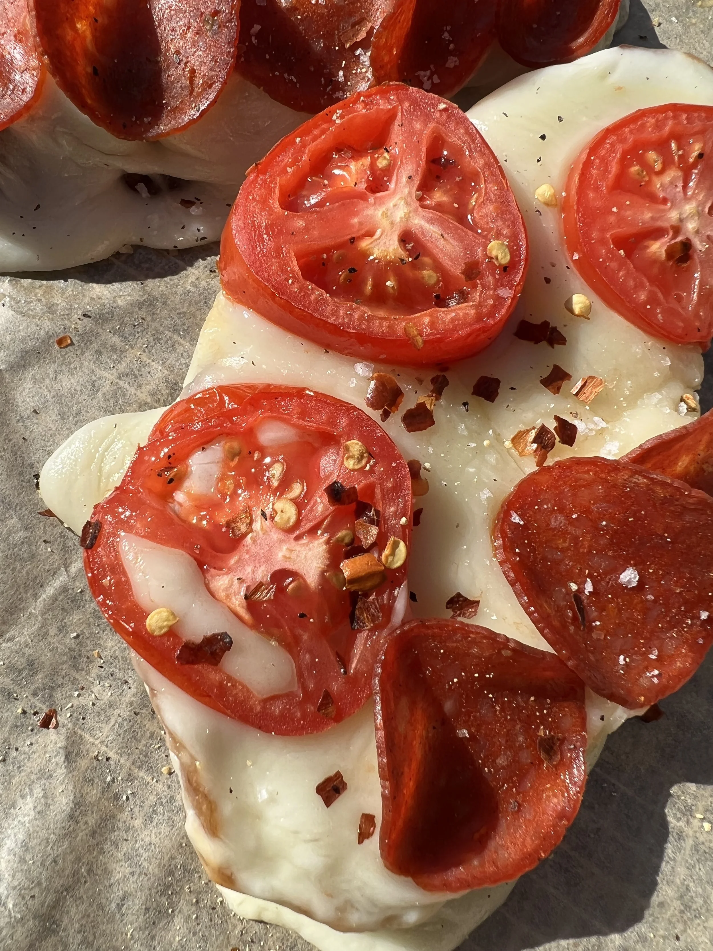 AIR FRYER SOURDOUGH MOZZARELLA PEPPERONI MELT