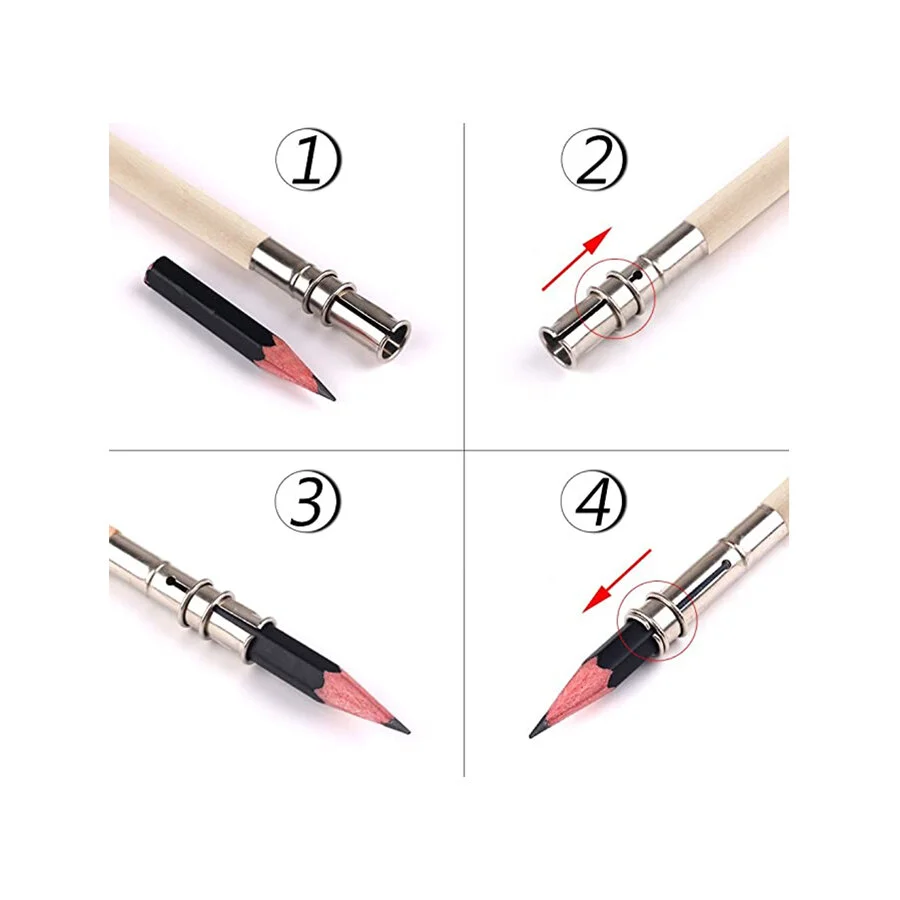Pencil Extender Holder Art Writing Pencils Lengthener Extenders Tool For Colored Pencils In Regular Size School Office Supplies