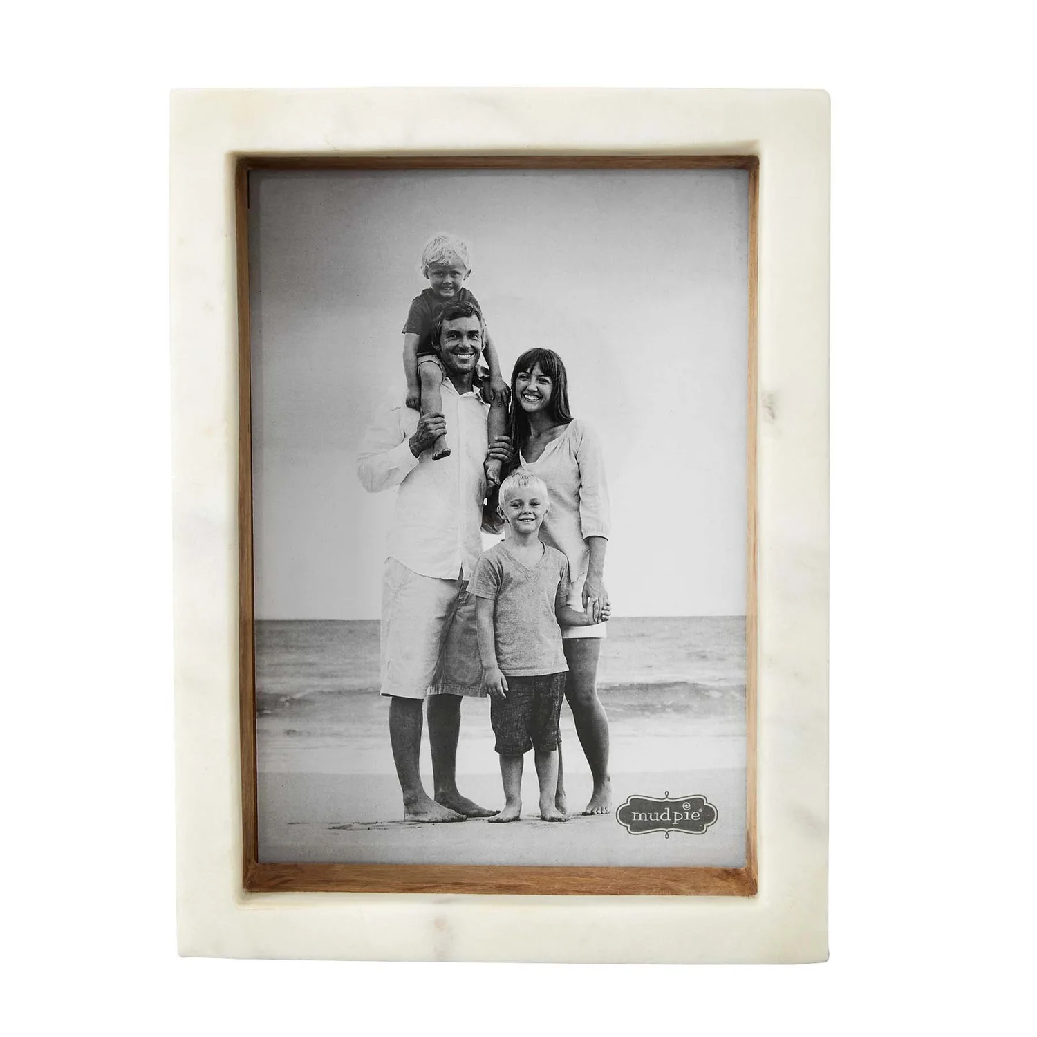 Wood and Marble Finish Block Picture Frame