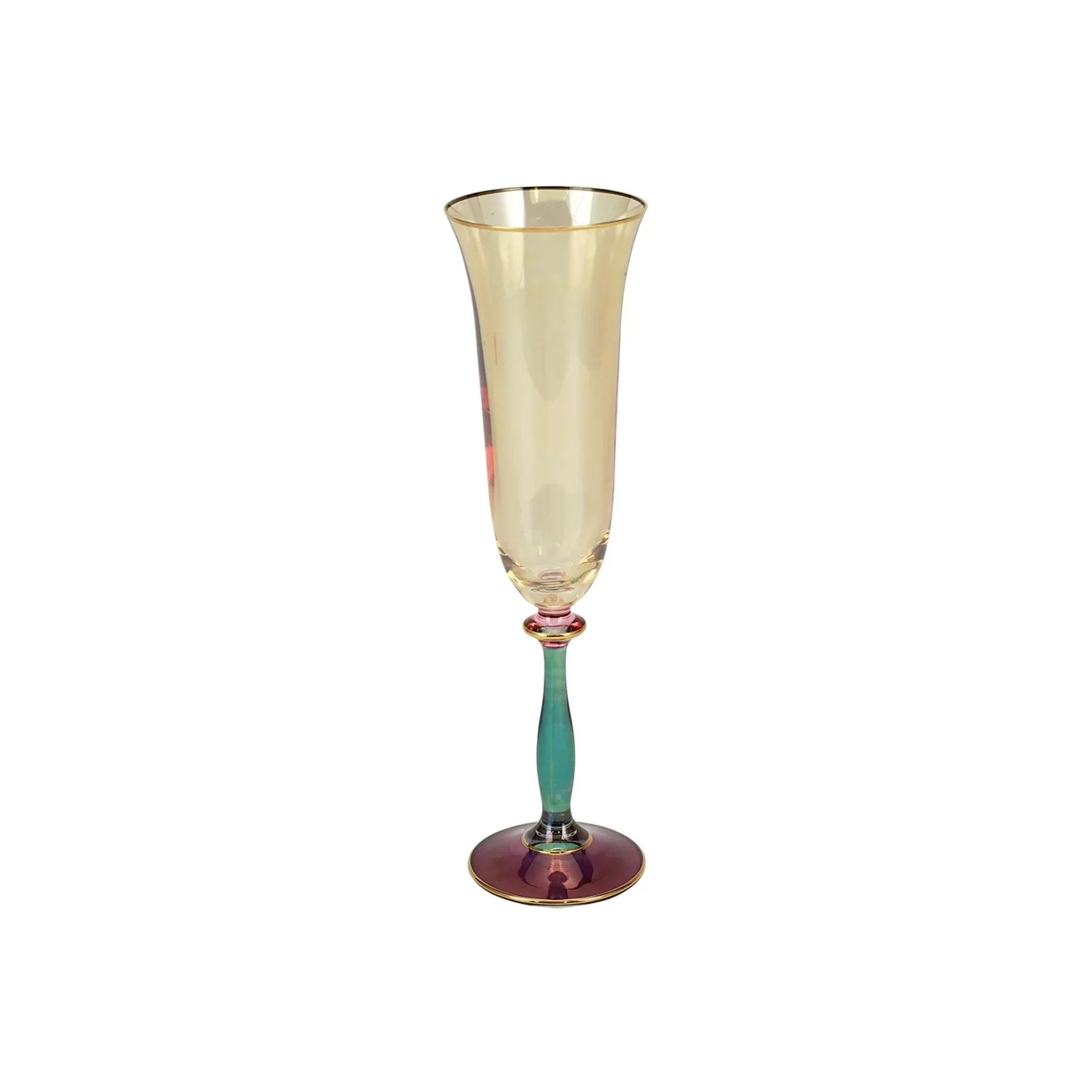 VIETRI Regalia Deco Champagne Glasses, Set of 4 Assorted